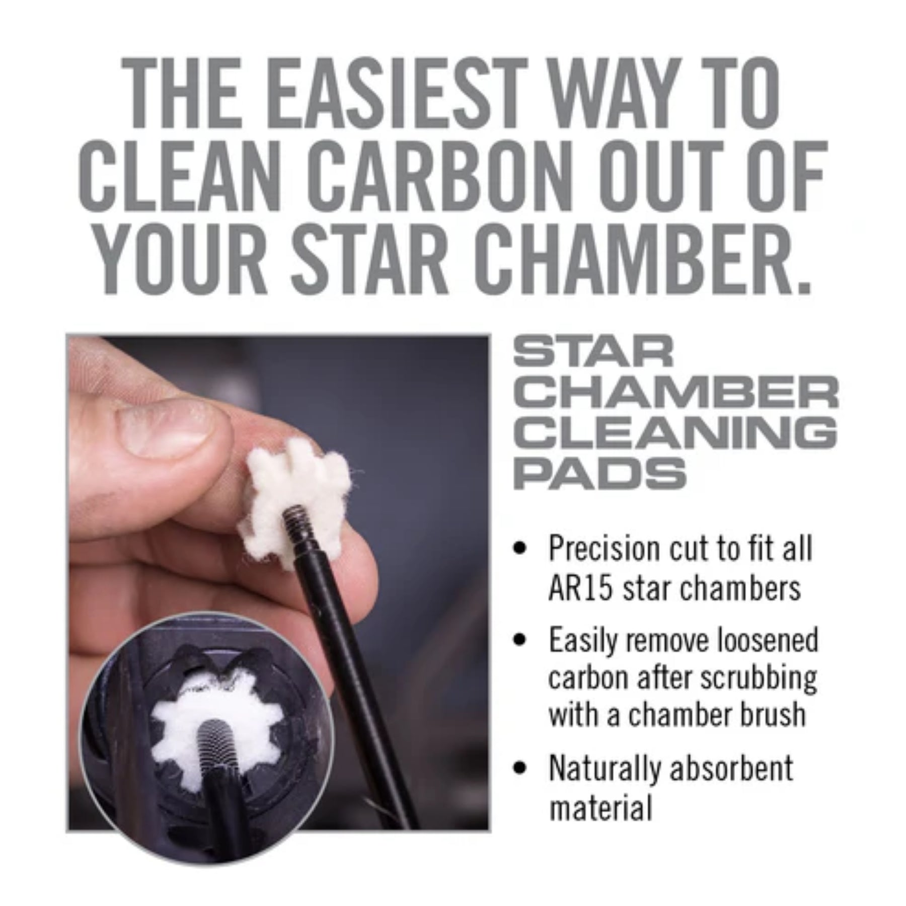 REAL AVID | AR15 STAR CHAMBER CLEANING PADS - Feltrini