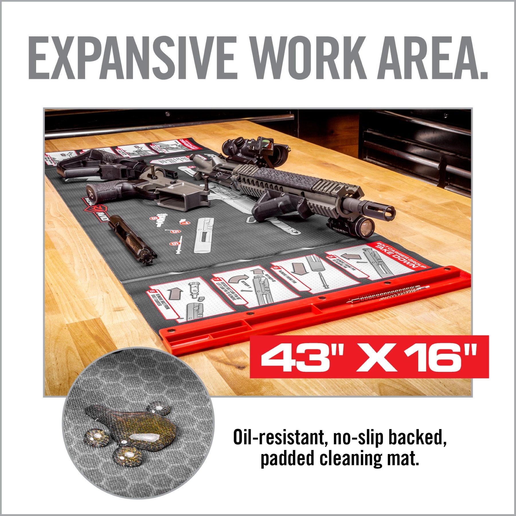 REAL AVID | AR15 SMART MAT - Tappetino per manutenzione AR15