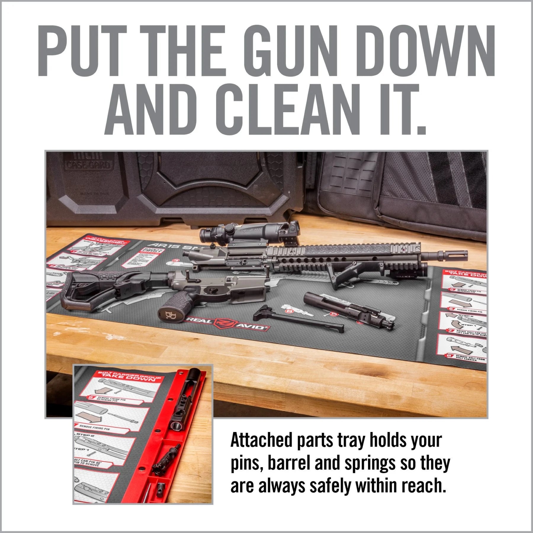 REAL AVID | AR15 SMART MAT - Tappetino per manutenzione AR15