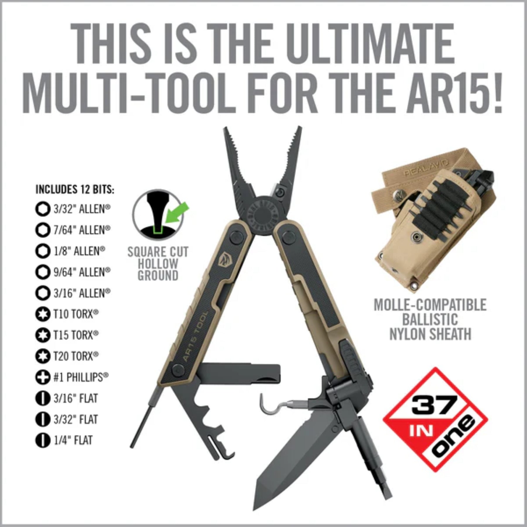 REAL AVID | AR15 TOOL - Multi tool per AR15
