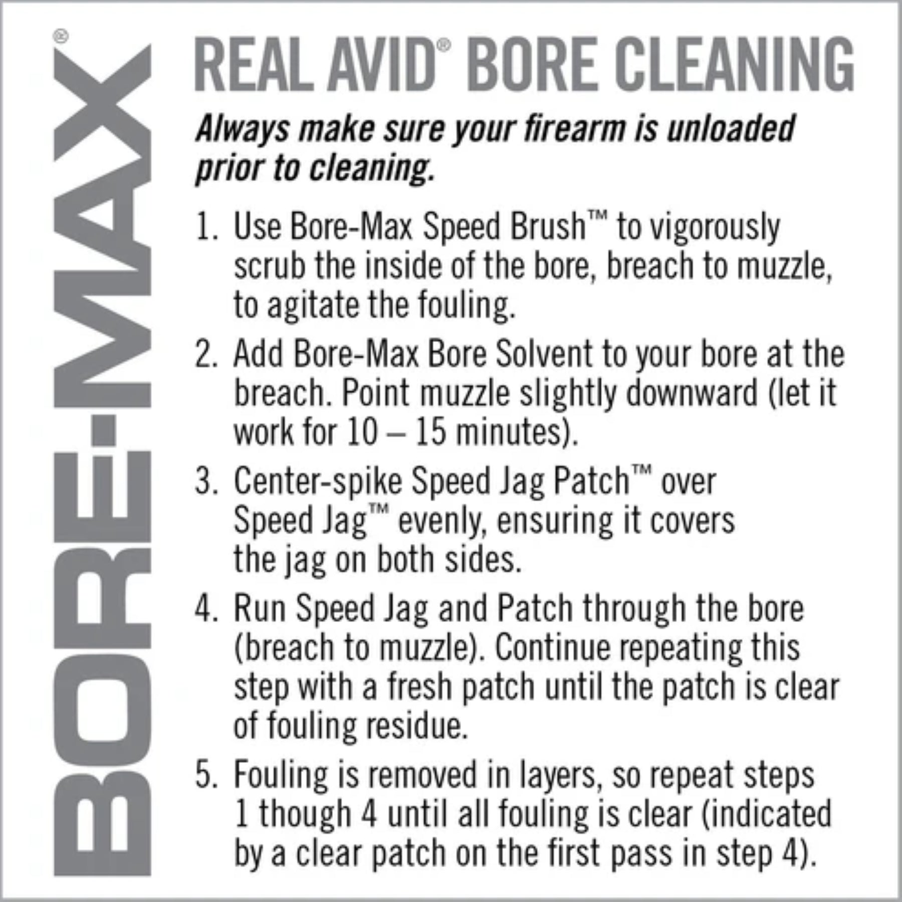 REAL AVID | MULTI-CAL BORE-MAX SPEED JAGS & PATCHES - Set di spingipezzuole in diversi calibri