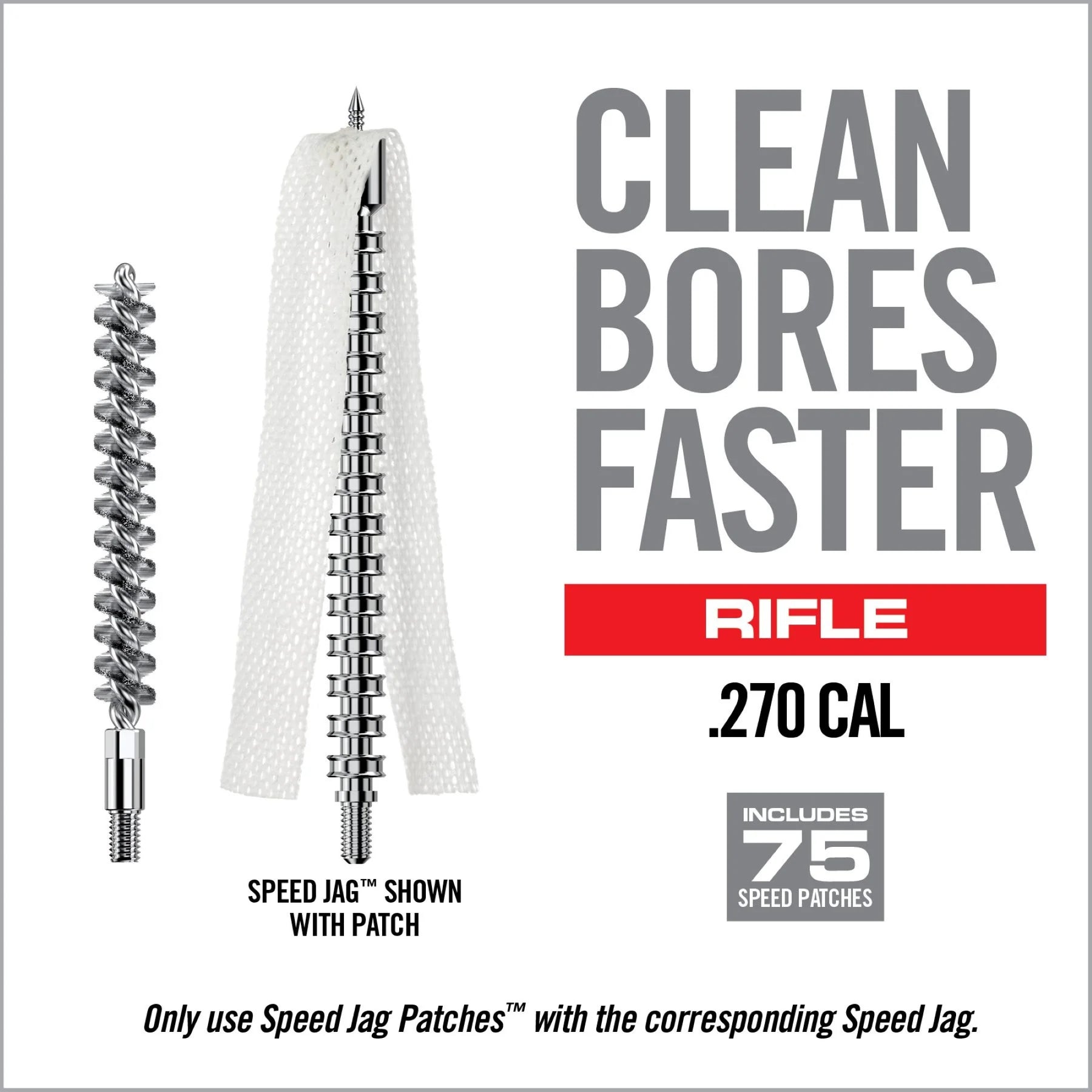 REAL AVID | BORE-MAX SPEED CLEAN SYSTEM .270 CAL - Set scovolino e Jag .270 Cal