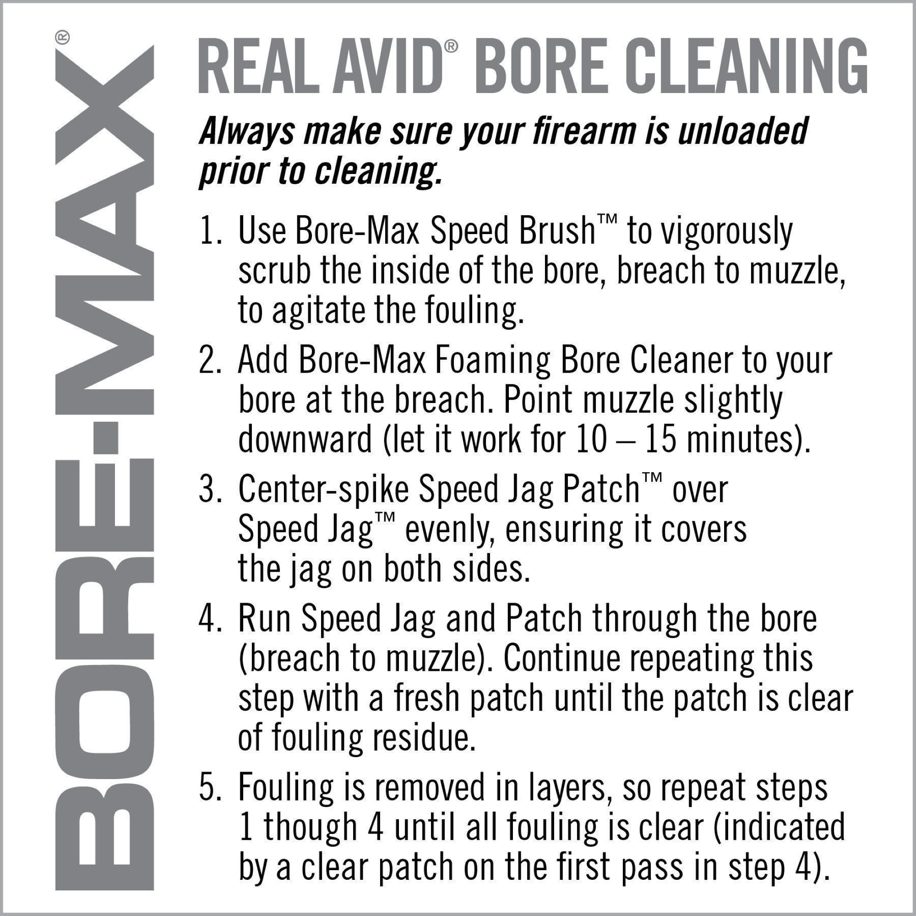 REAL AVID | BORE-MAX SPEED CLEAN SYSTEM .30 CAL / 7.62 MM - Set scovolino e Jag .30 Cal / 7.62 mm