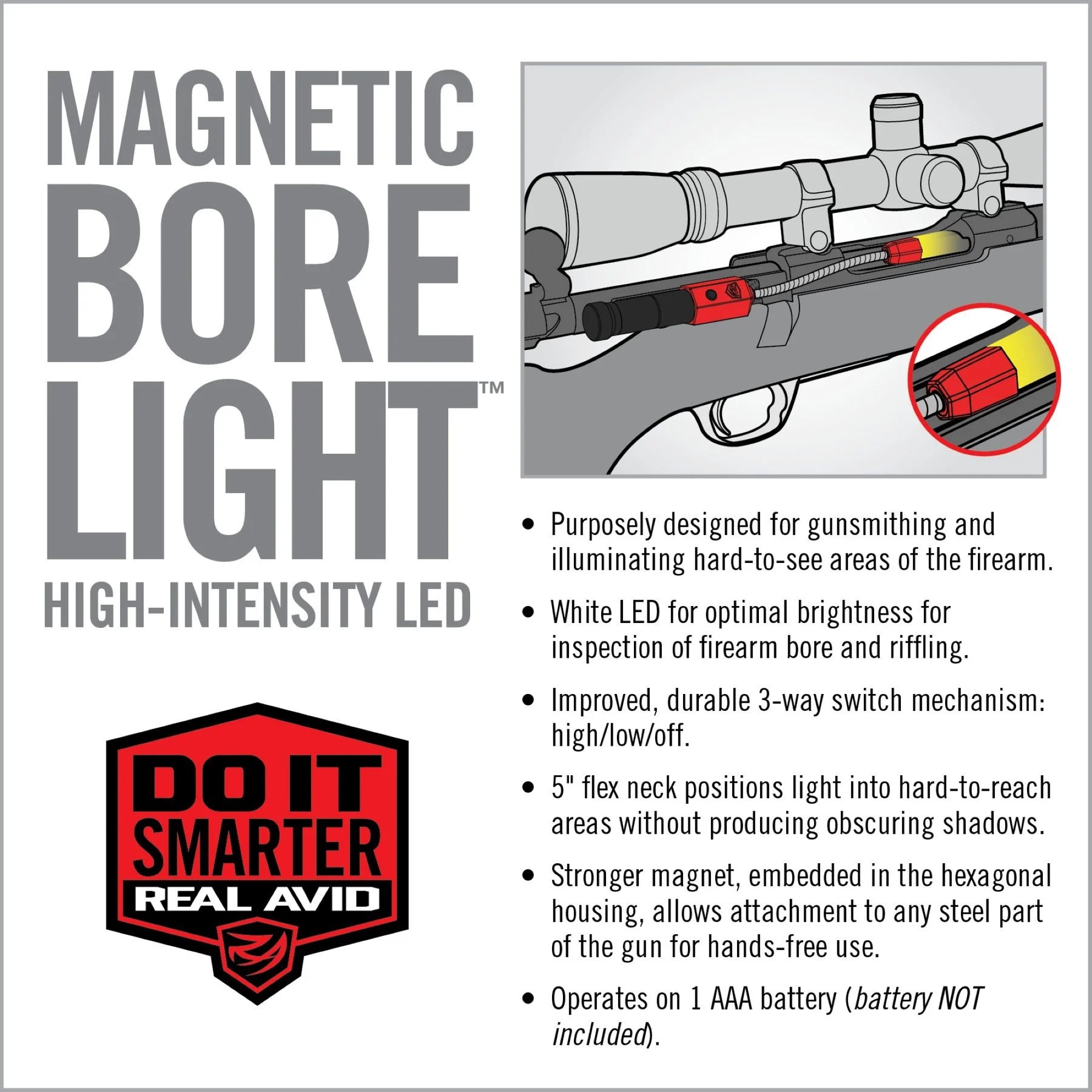 REAL AVID | MAGNETIC BORE LIGHT - Torcia da armaiolo