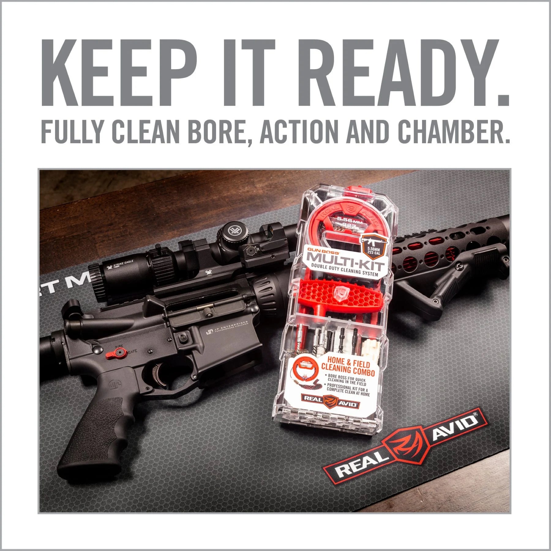 REAL AVID | GUN BOSS MULTI KIT .223 / 5.56 mm - Kit di pulizia per CAL .223 / 5.56 mm
