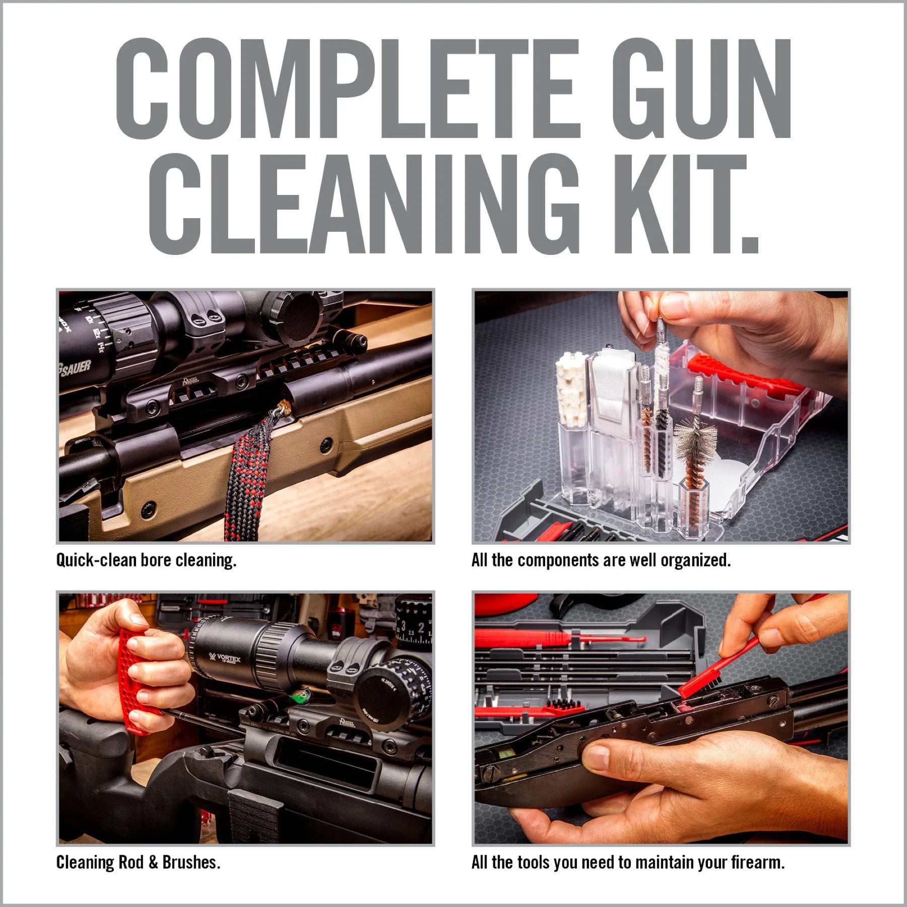 REAL AVID | GUN BOSS MULTI KIT .223 / 5.56 mm - Kit di pulizia per CAL .223 / 5.56 mm