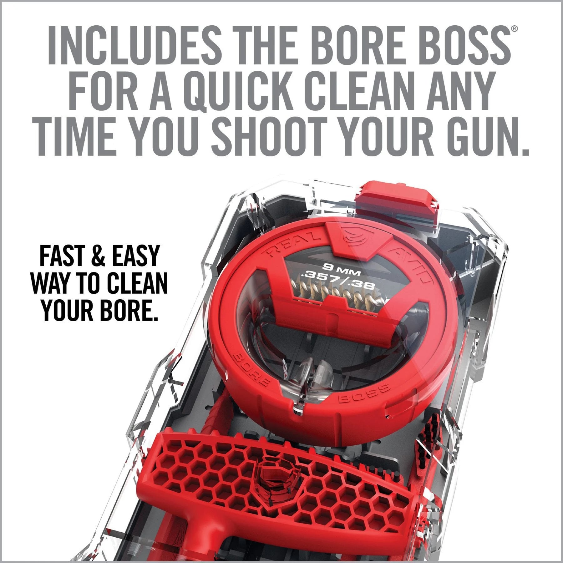 REAL AVID | GUN BOSS MULTI KIT .357 / .38 / 9 mm - Kit di pulizia per CAL .357 / .38 / 9 mm