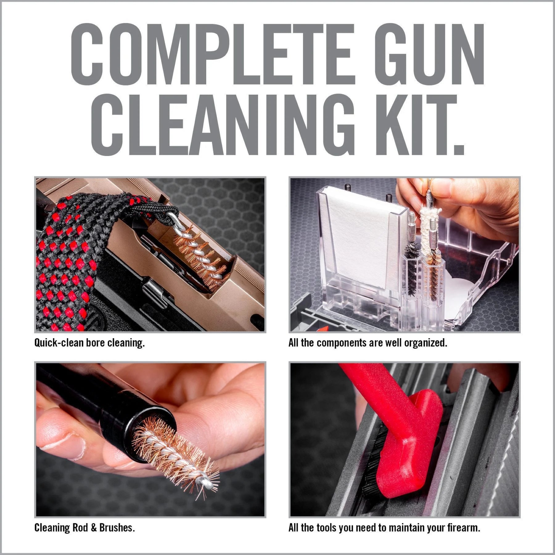 REAL AVID | GUN BOSS MULTI KIT .357 / .38 / 9 mm - Kit di pulizia per CAL .357 / .38 / 9 mm