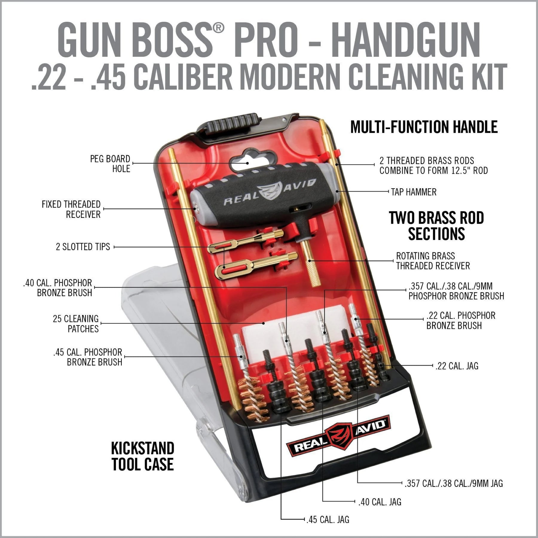 REAL AVID | GUN BOSS PRO HANDGUN CLEANING KIT - Kit di pulizia per armi corte