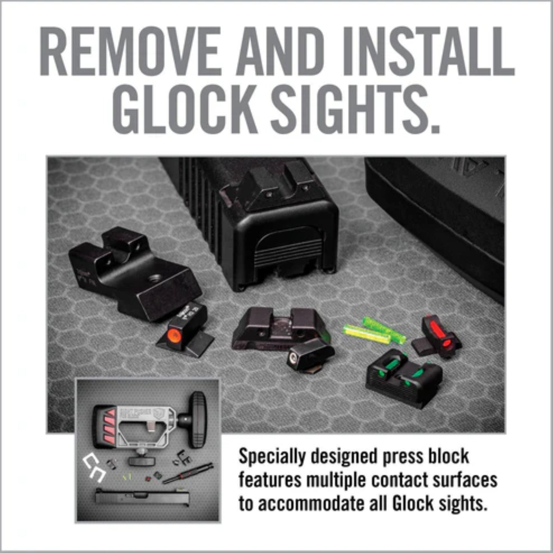 REAL AVID | GLOCK SIGHT PUSHER - Strumento di regolazione per mirini Glock
