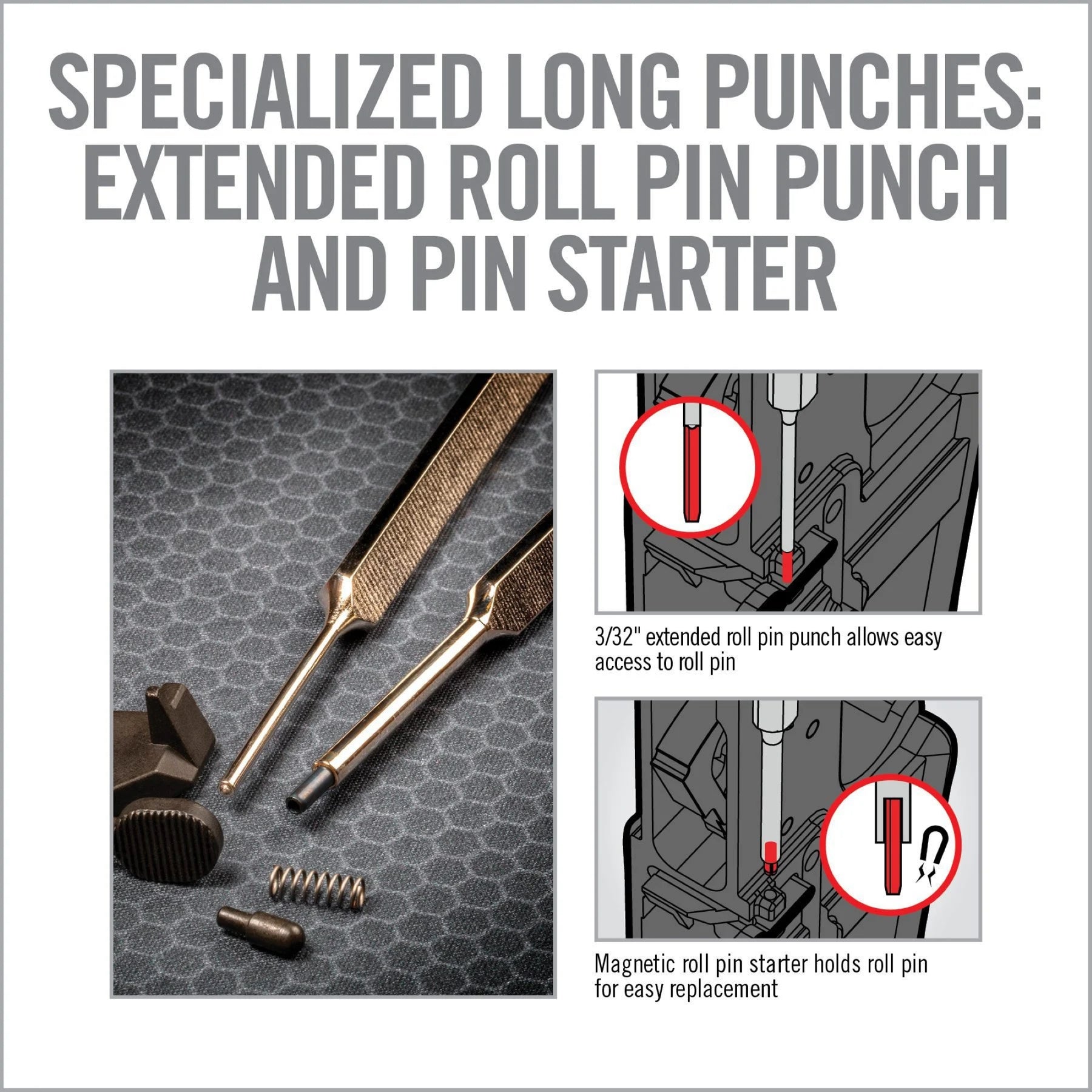 REAL AVID | ACCU-PUNCH HAMMER & AR15 PIN PUNCH SET - Martello e punzoni per AR-15