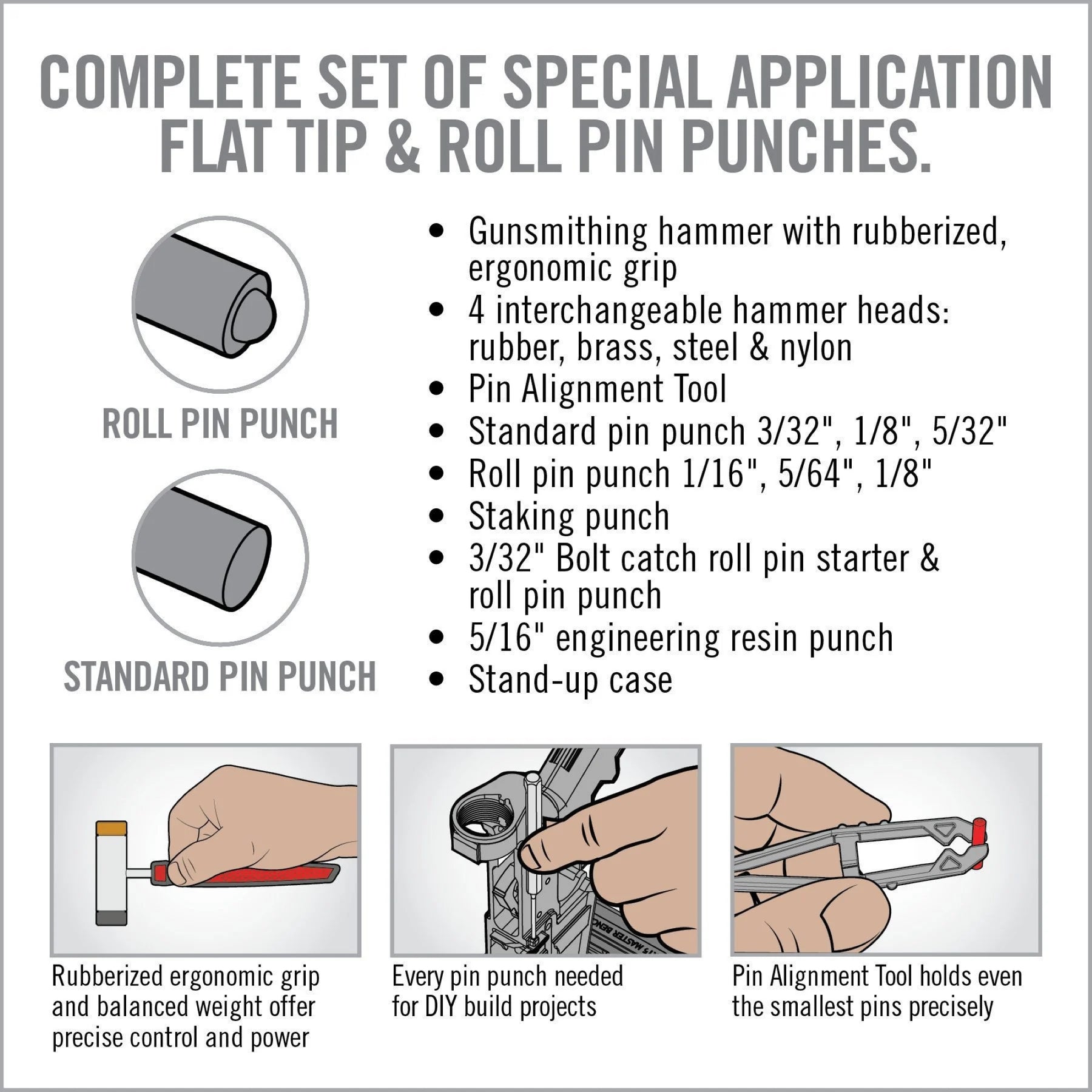 REAL AVID | ACCU-PUNCH HAMMER & AR15 PIN PUNCH SET - Martello e punzoni per AR-15