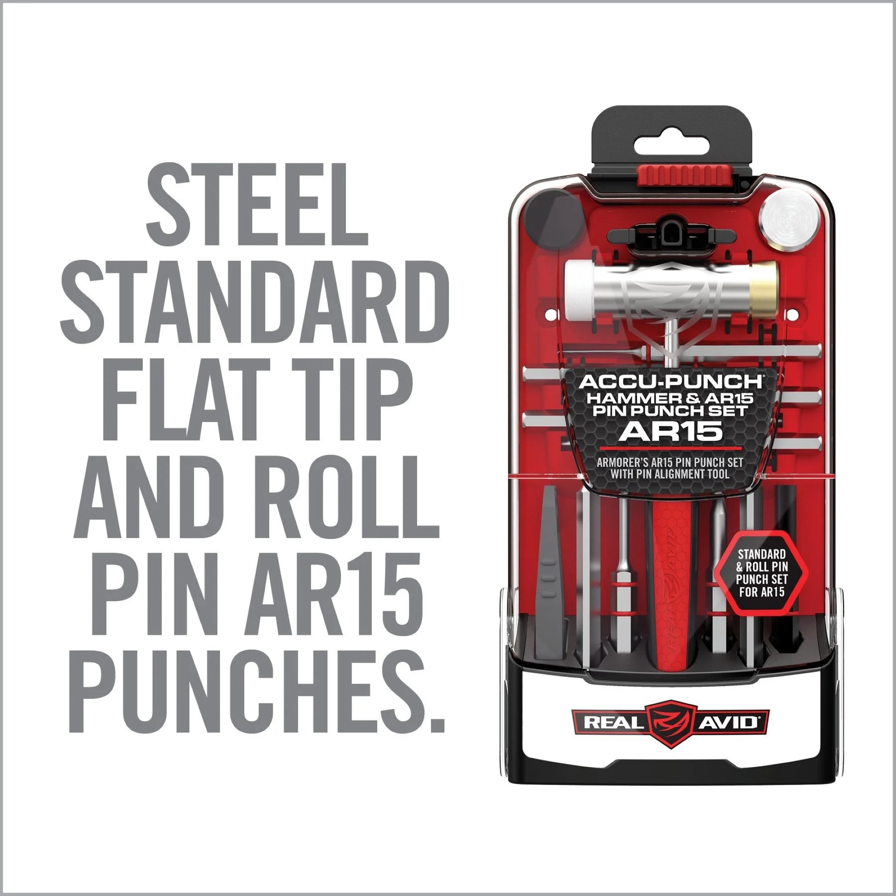 REAL AVID | ACCU-PUNCH HAMMER & AR15 PIN PUNCH SET - Martello e punzoni per AR-15