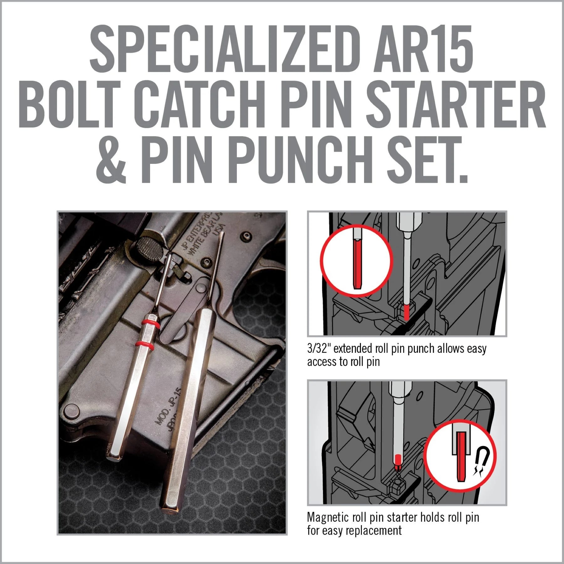 REAL AVID | ACCU-PUNCH HAMMER & AR15 PIN PUNCH SET - Martello e punzoni per AR-15