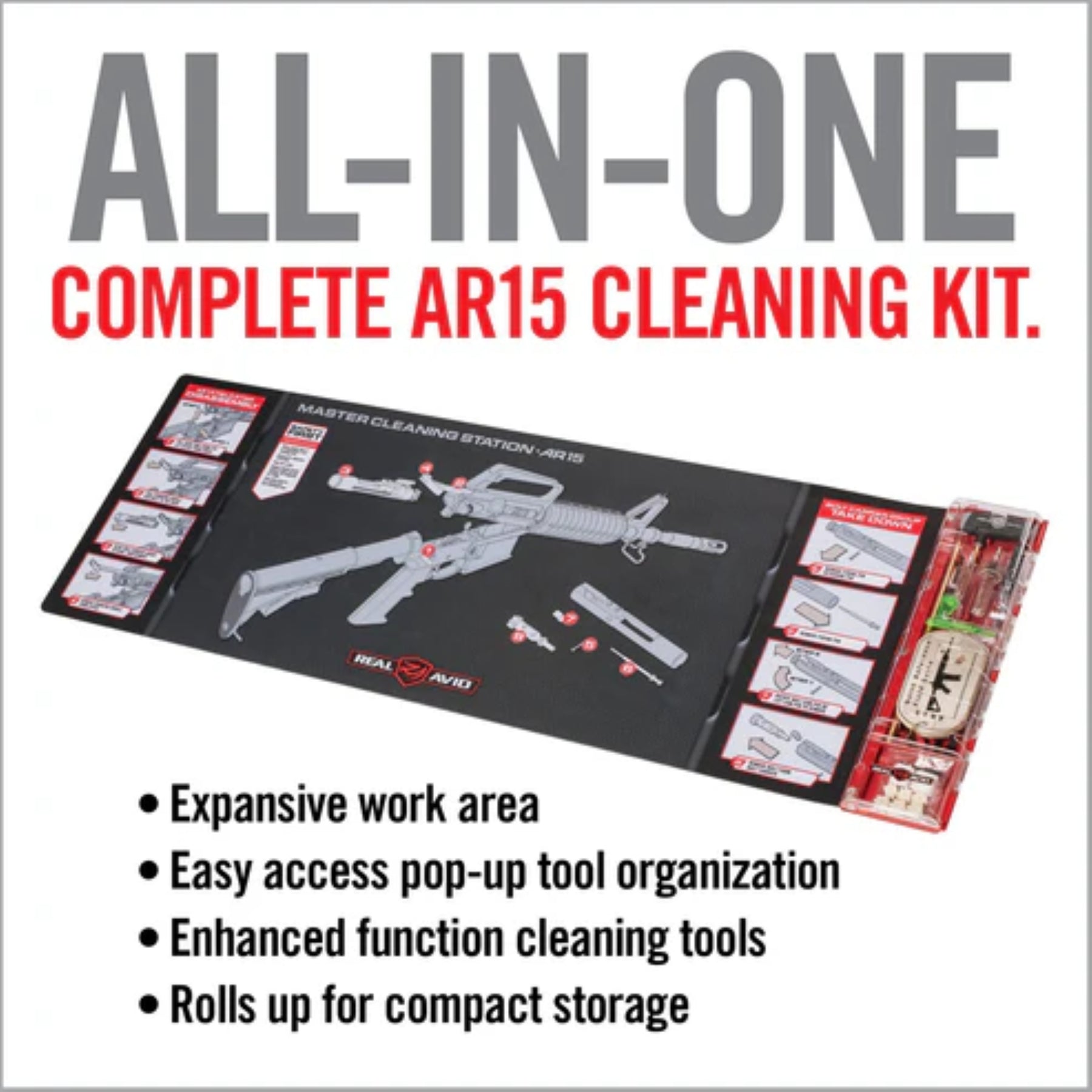 REAL AVID | MASTER CLEANING STATION AR15 - Tappetino per manutenzione AR15