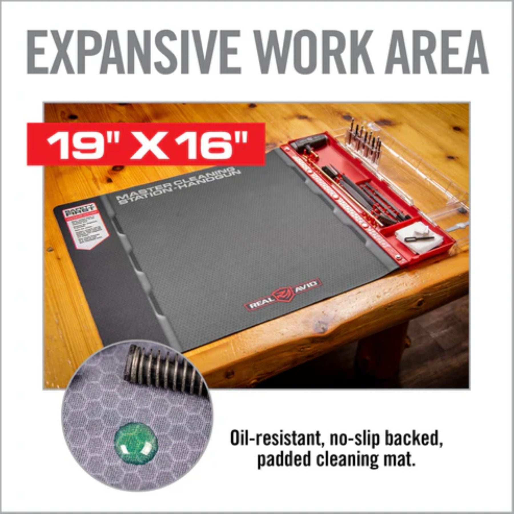 REAL AVID | MASTER CLEANING STATION HANDGUN - Tappetino per manutenzione pistola