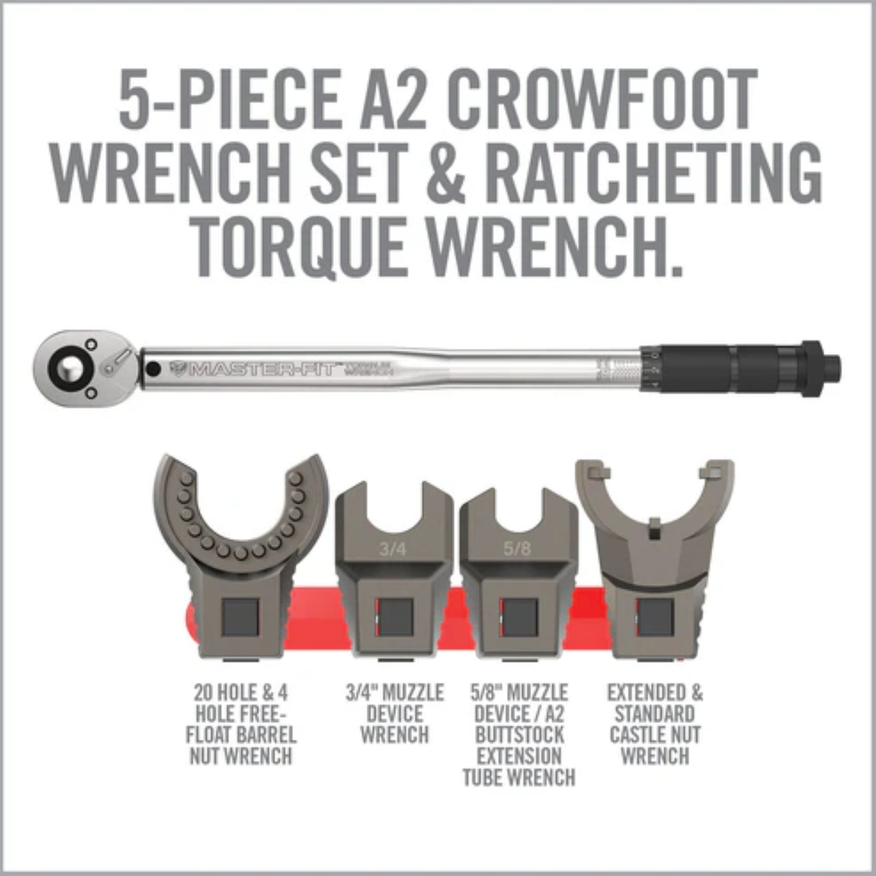 REAL AVID | MASTER-FIT 5-PIECE A2 CROWFOOT WRENCH SET - Set di chiavi