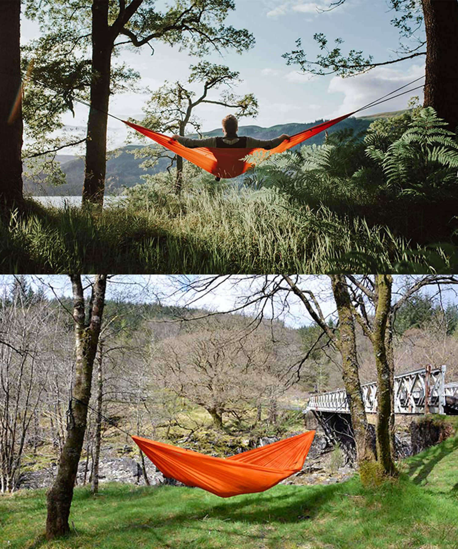 DD Chill Out Hammock arancione in pieno relax nella natura