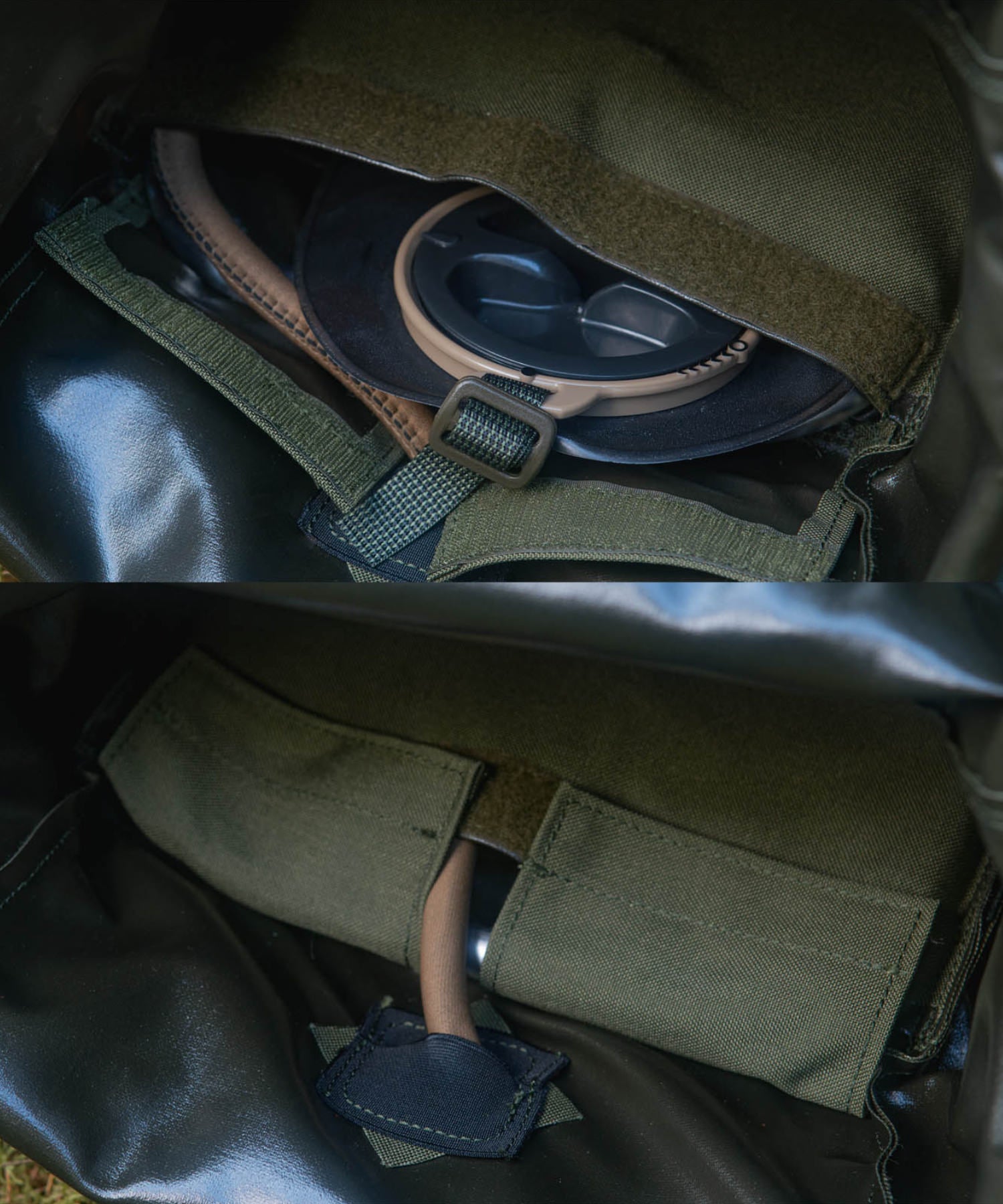 zaino savotta Jääkäri L con sacca di idratazione installata nell'apposito scomparto