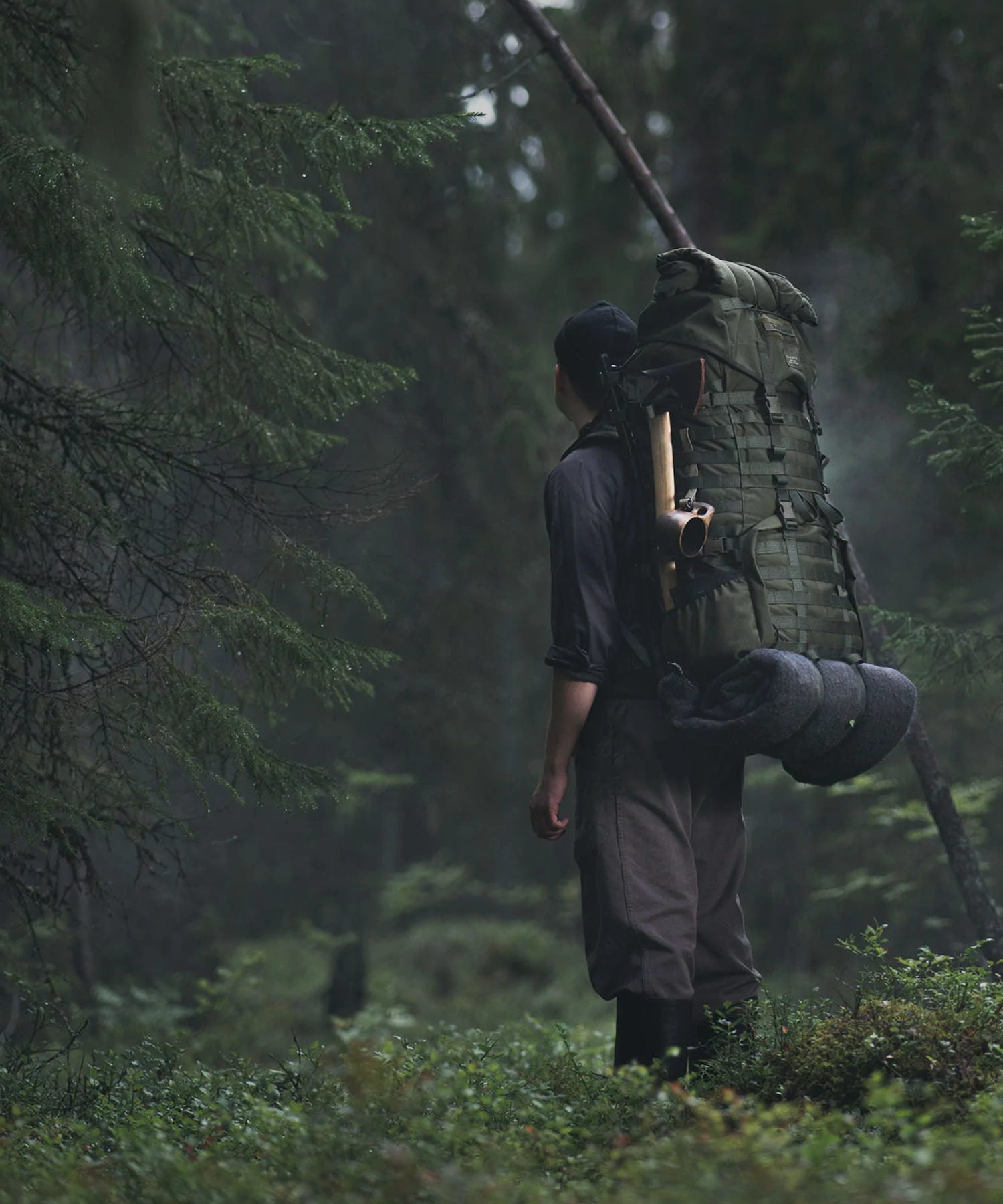 zaino Savotta Jääkäri XL carico per un'uscita bushcraft