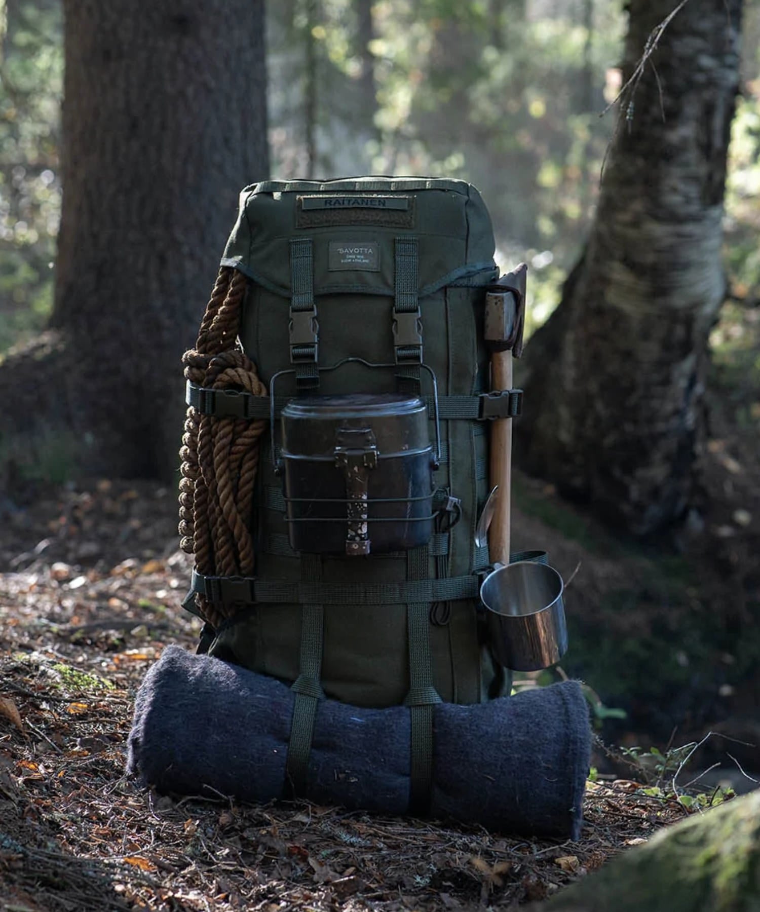 zaino savotta Jaakari M pronto per un'escursione avventurosa