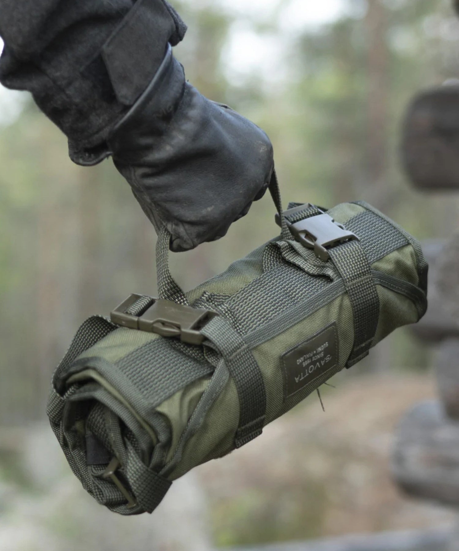 Jääkäri S di savotta arrotolato per occupare meno spazio