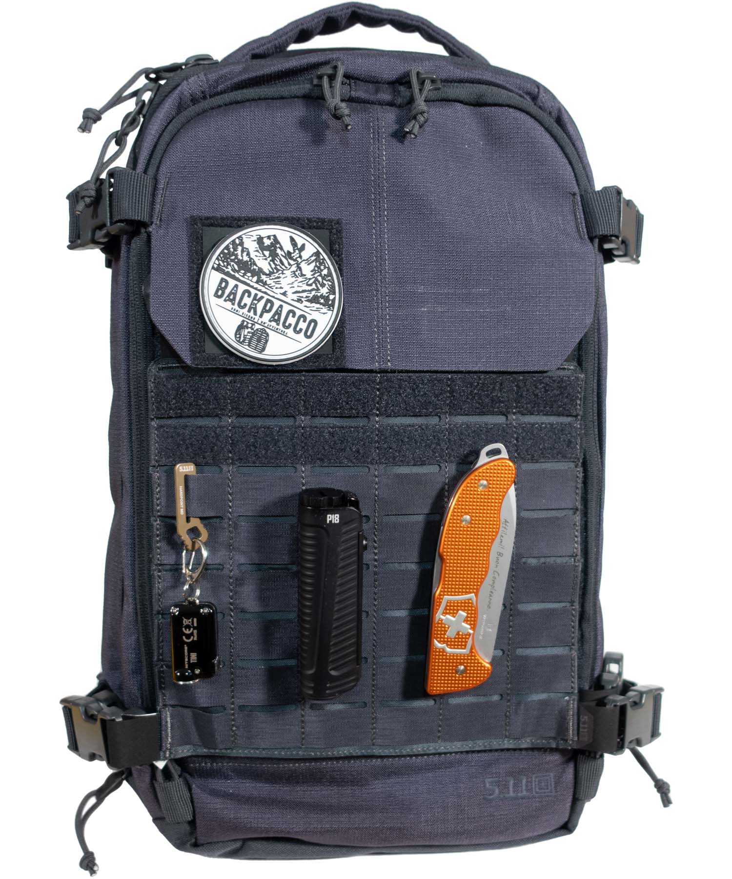 Pannello MOLLE su zaino AMP10 tungsteno e victornixo hunter pro alox arancione