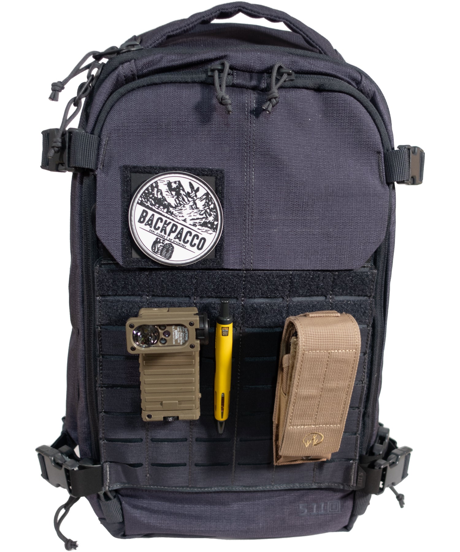 pannello molle gear set tungsteno con leatherman surge su zaino amp 10