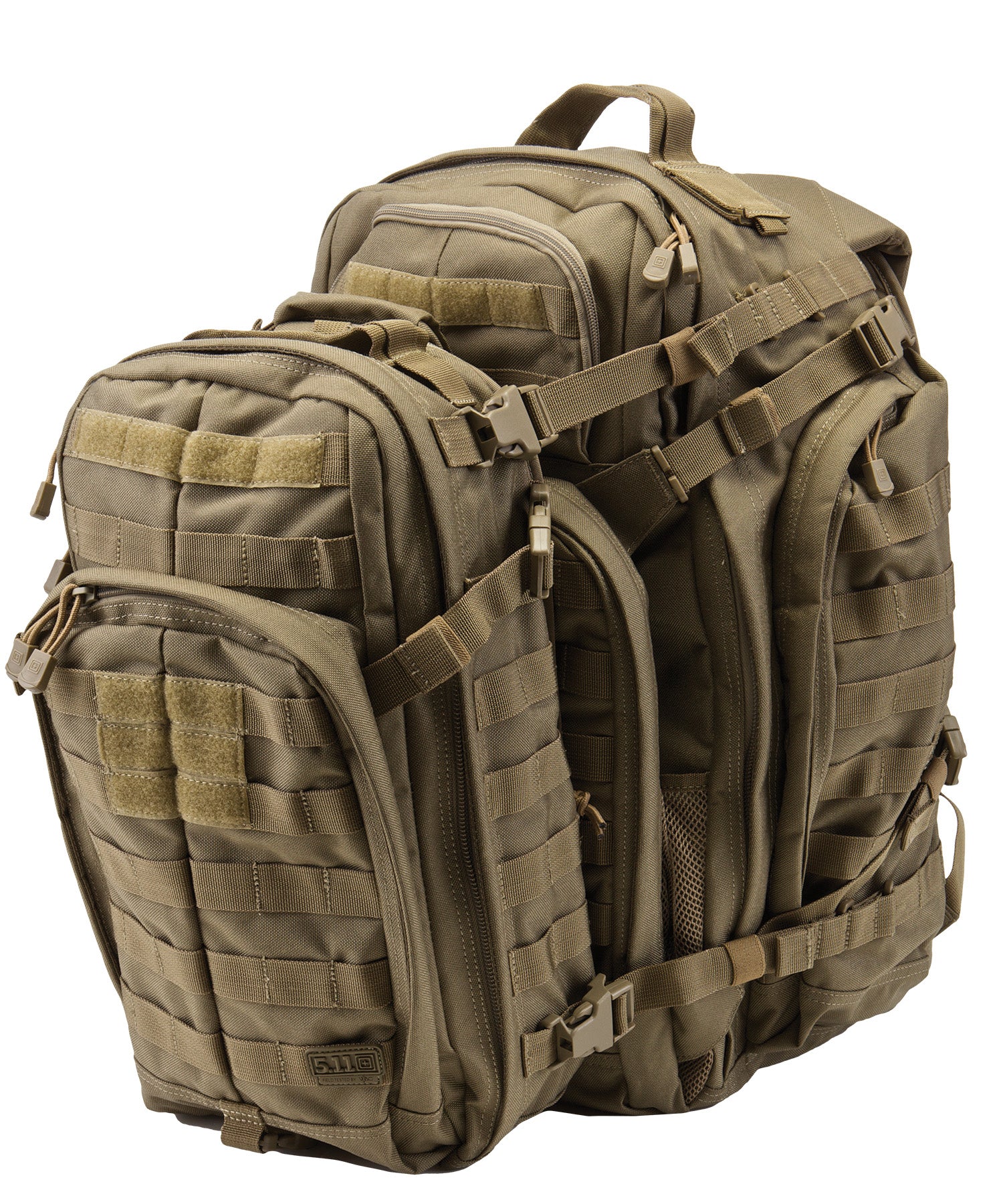 moab10 fissato allo zaino rush72 con il tier system di 5.11 incluso nella confezione