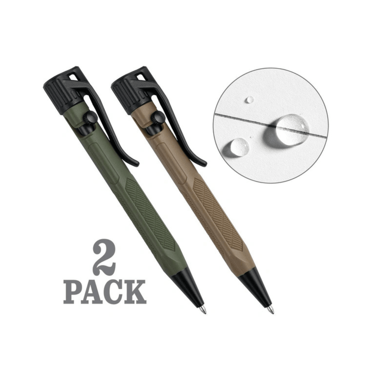 RITE IN THE RAIN | MINI BOLT - ACTION PEN TAC20 - Penna pressurizzata portatile, pack da 2 - BackPacco - BP-RITR-TAC20