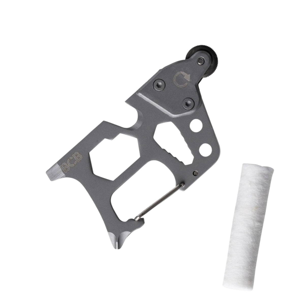 BCB Spark Mate Multitool 13 in 1 tascabile con rotellina accendifuoco, chiavi esagonali, cacciavite, tagliacorde, moschettone e rotolo di esca in cotone. Strumento di sopravvivenza compatto essenziale per kit outdoor e campeggio.