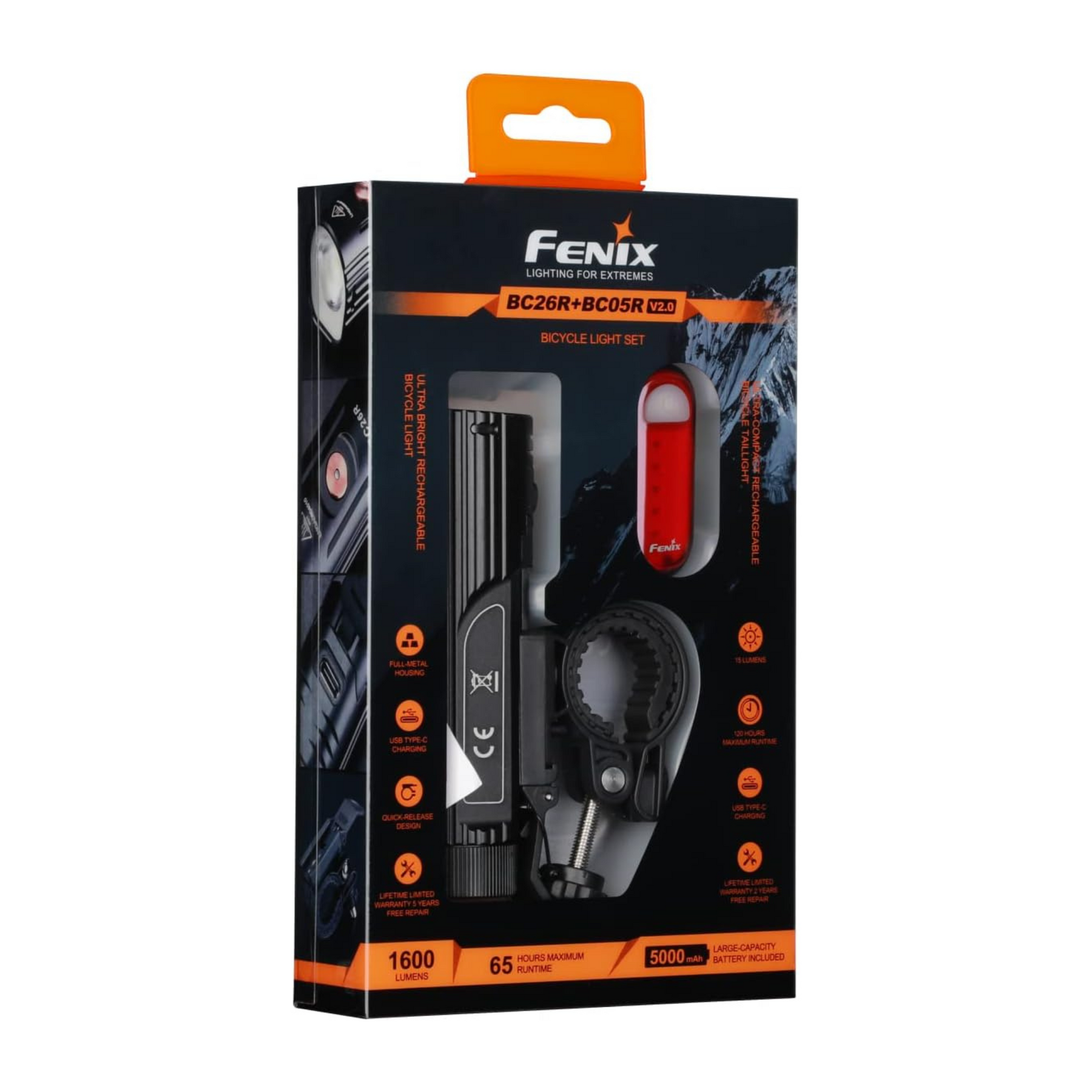 FENIX | BC26R + BC05R V2.0 - Set torcia e fanalino per bici