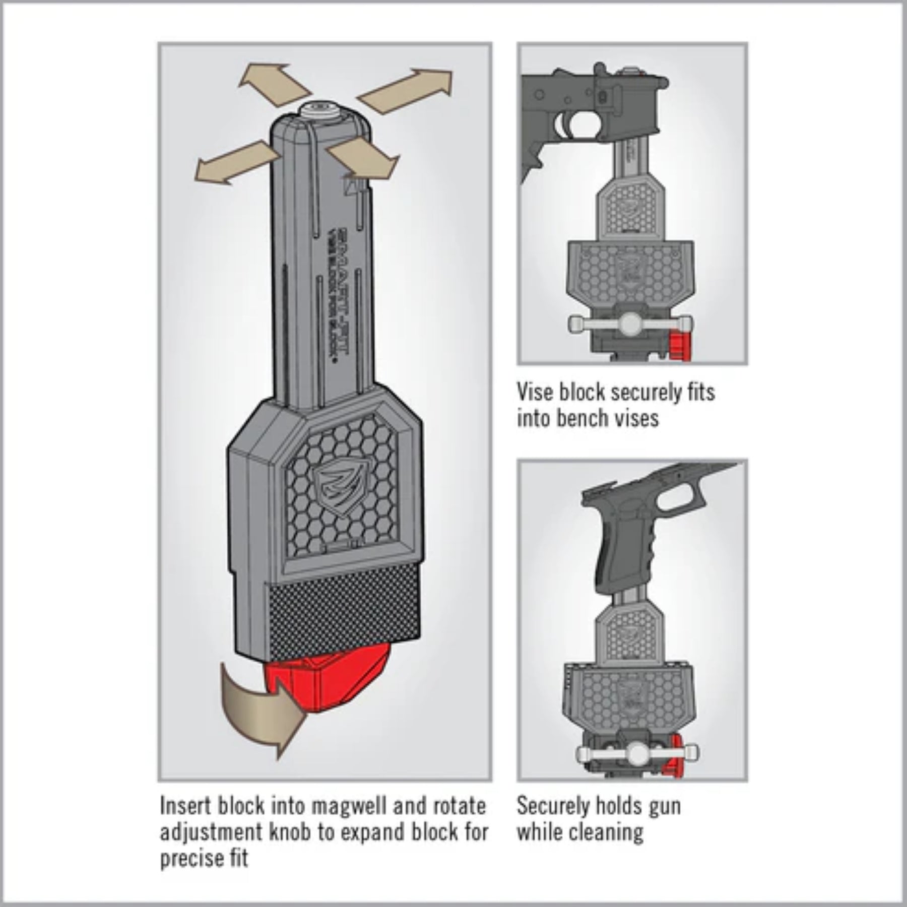 REAL AVID | SMART-FIT AR-9 VISE BLOCK - Sistema di blocco per AR-9