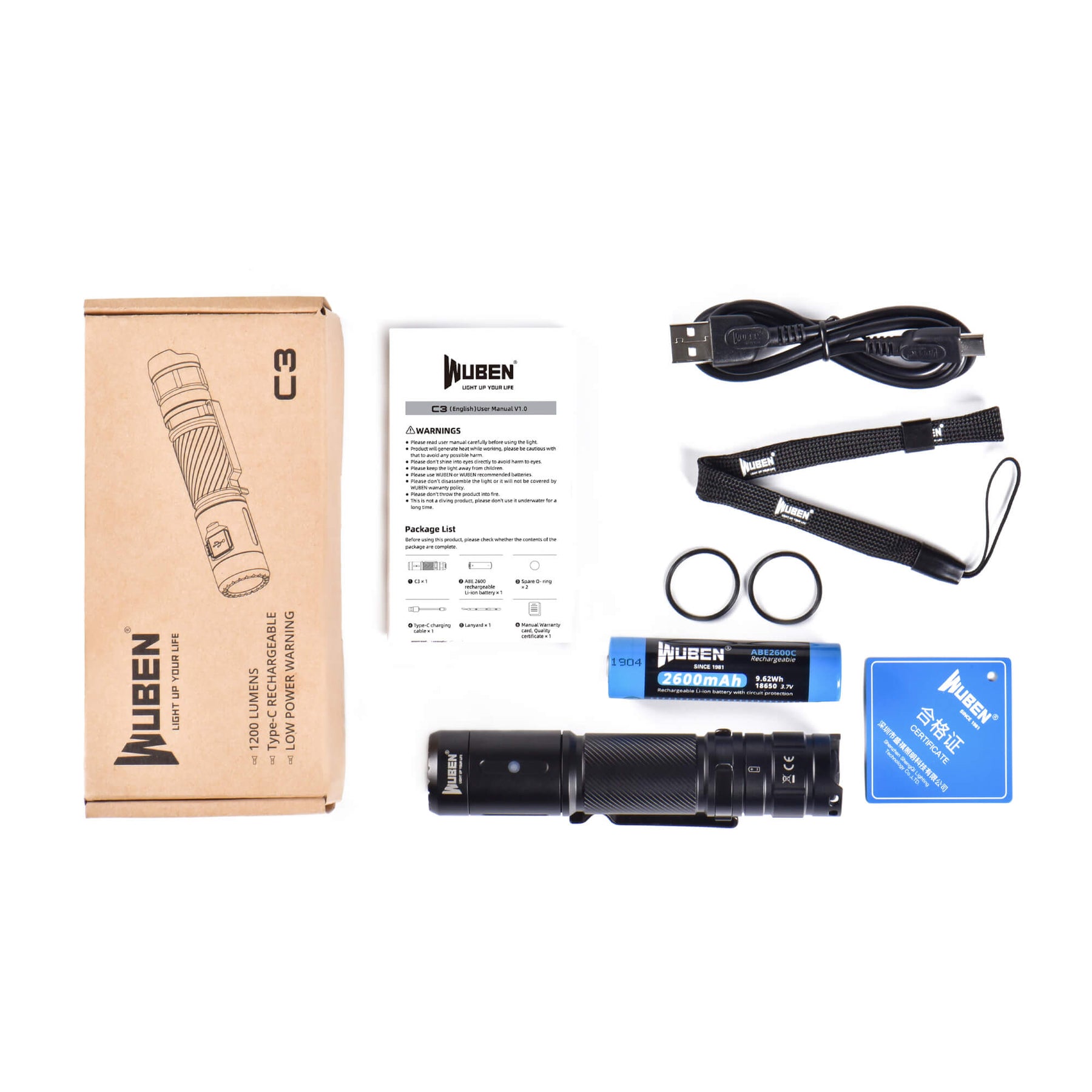 WUBEN | C3 - Torcia da 1200 lumens