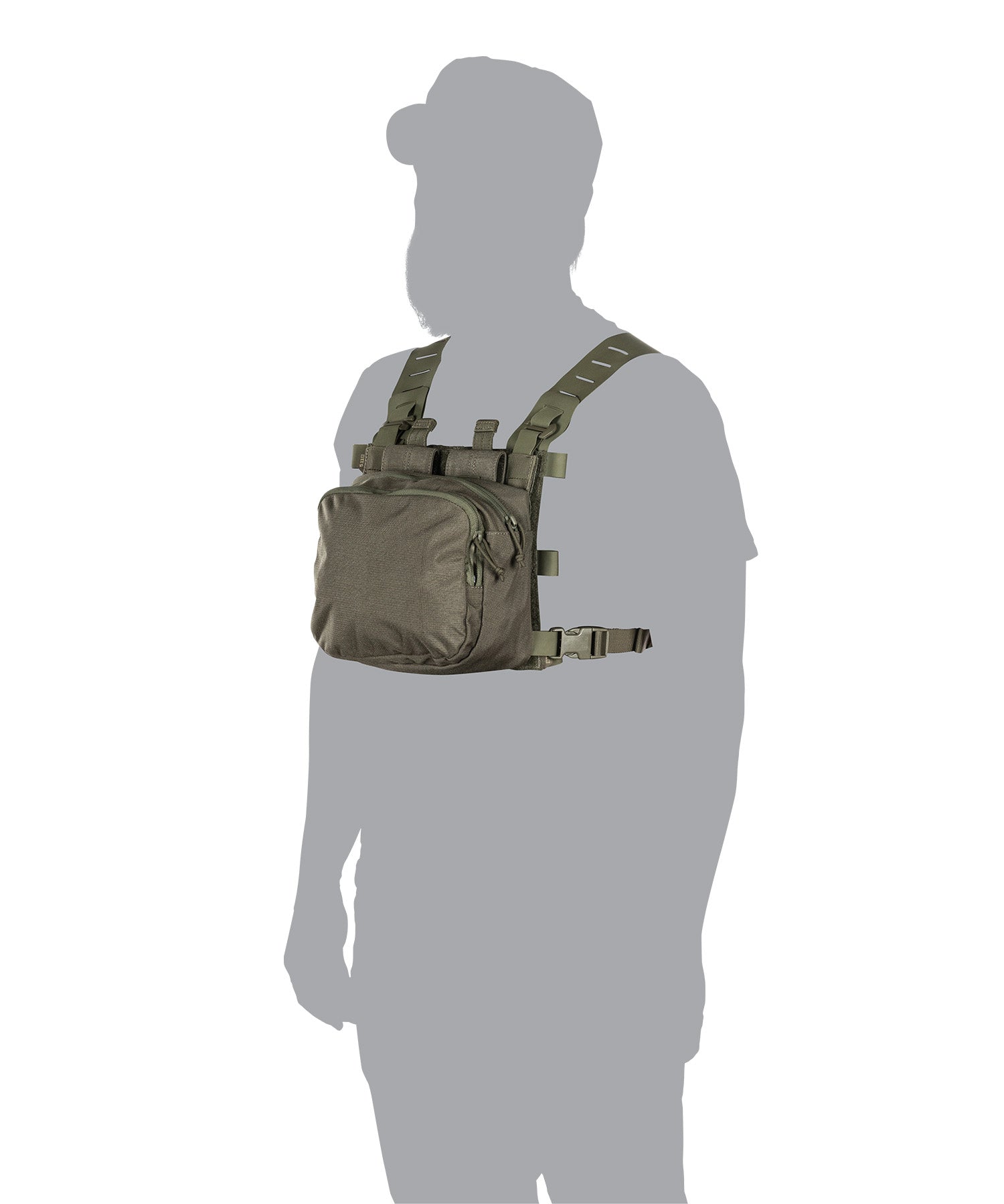 all missions rig 5.11 ranger green indossato da manichino con 2 banger gear set