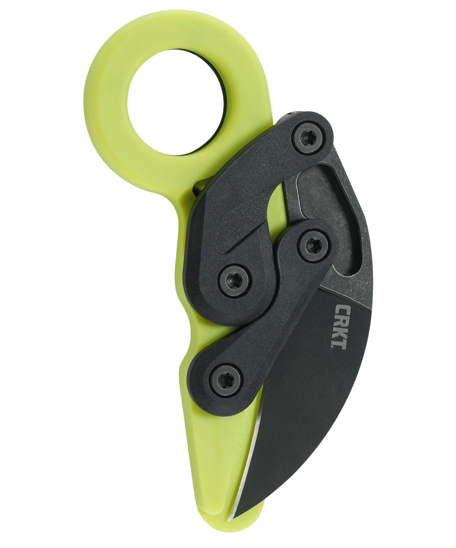 dettaglio del karambit crkt provoke giallo chiuso