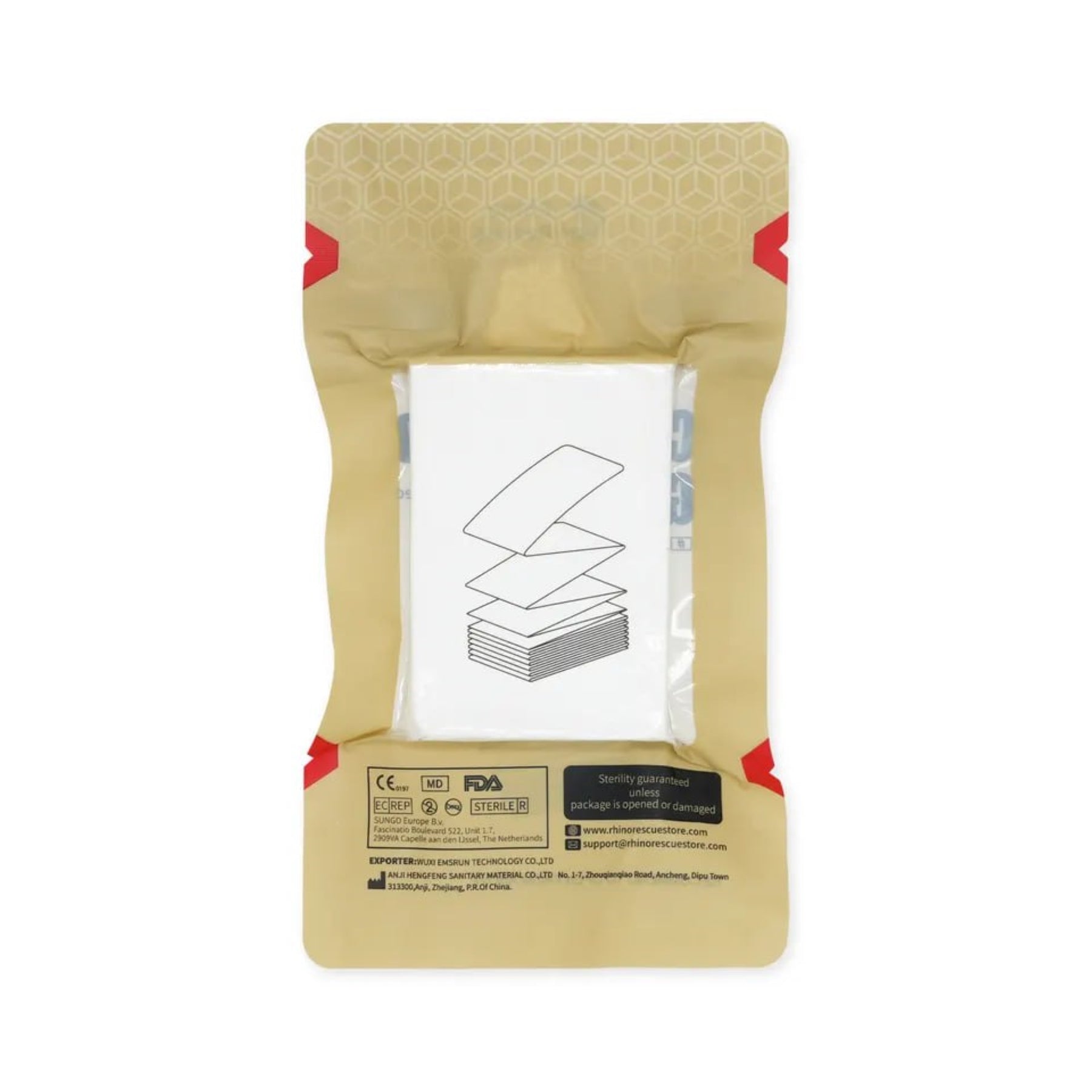 Rhino Rescue | Quick Response Compressed Gauze - Garza sterile compressa ad estrazione rapida