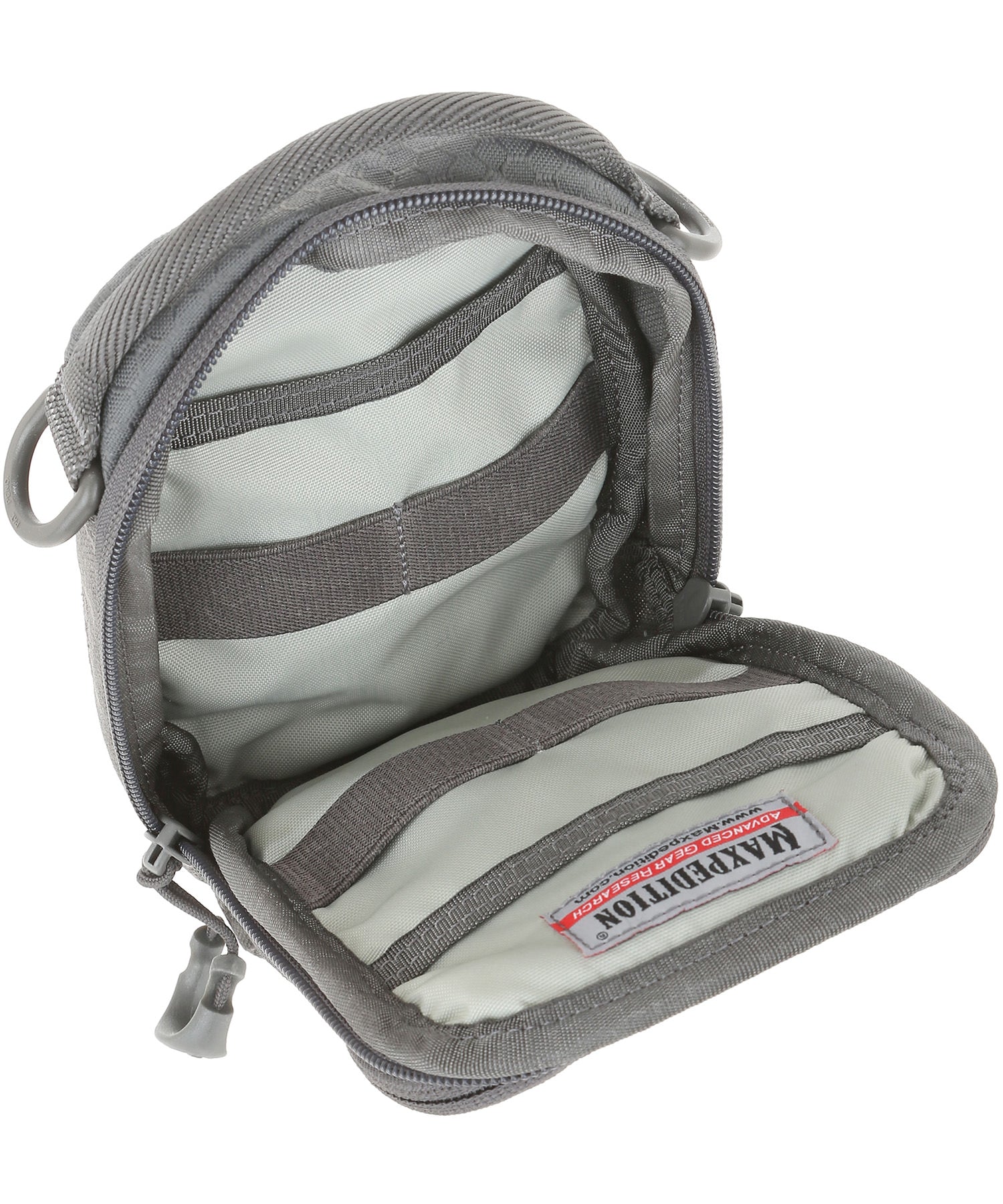 pouch agr cap di maxpedition grigia con tasca grande aperta