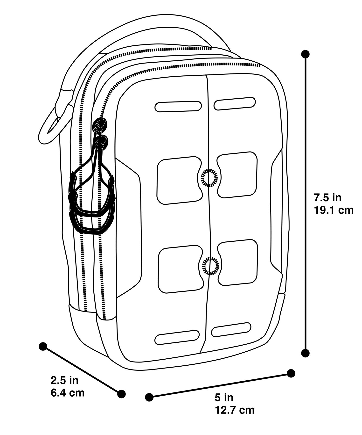 pouch cap agr di maxpedition - schema dimensioni quotato