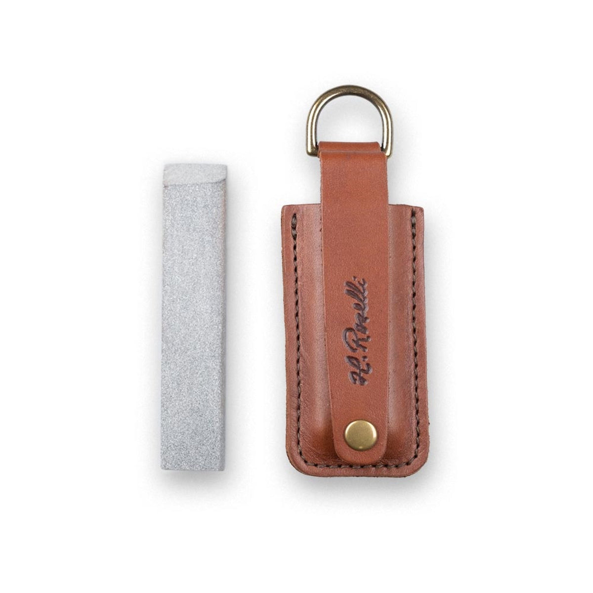 ROSELLI | SHARPENING STONE WITH SHEATH - Pietra per affilatura con fodero
