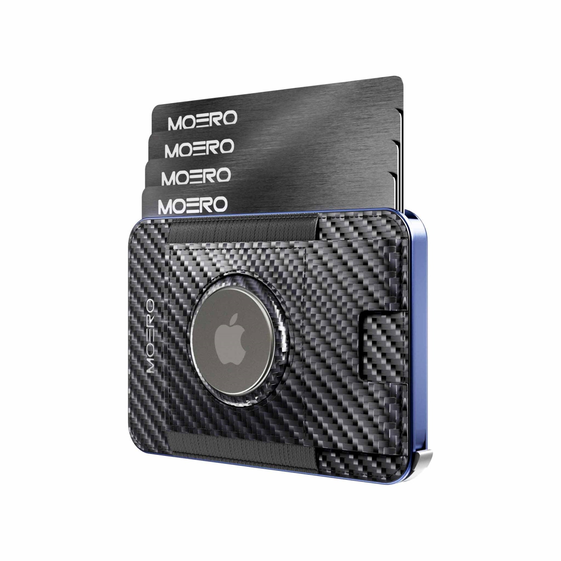 MOERO | M2 PRO AIRTAG CARBON BLACK - Portafoglio MagSafe con scomparto AirTag