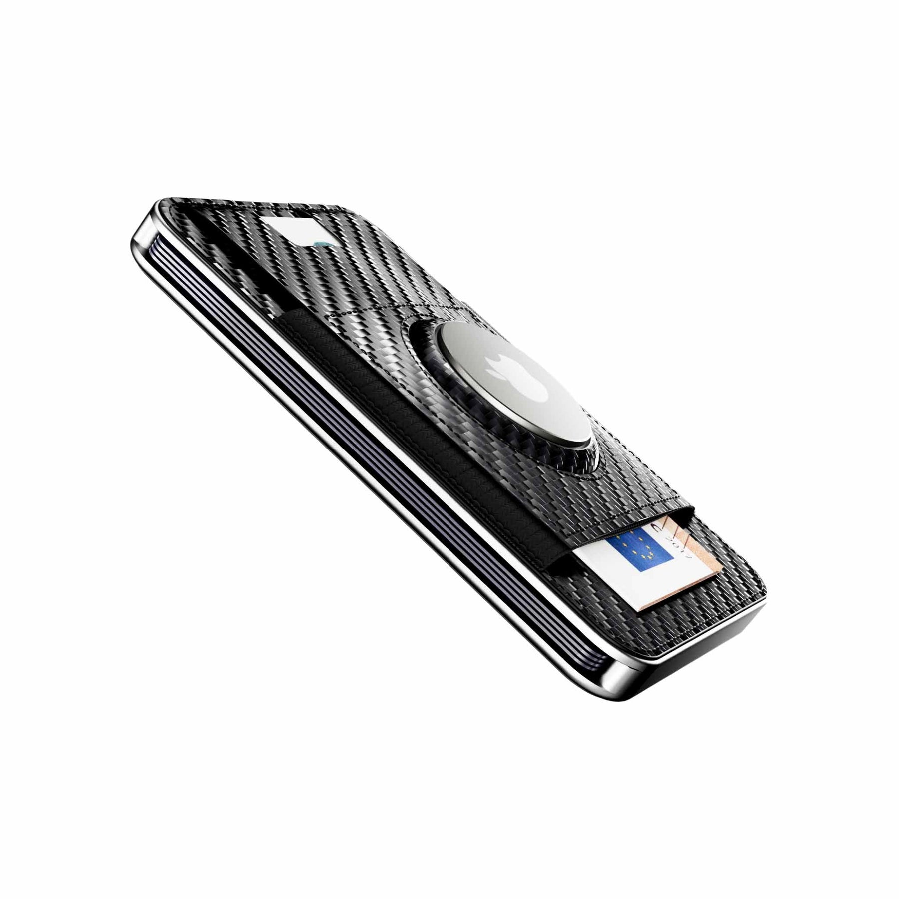 MOERO | M2 PRO AIRTAG CARBON BLACK - Portafoglio MagSafe con scomparto AirTag