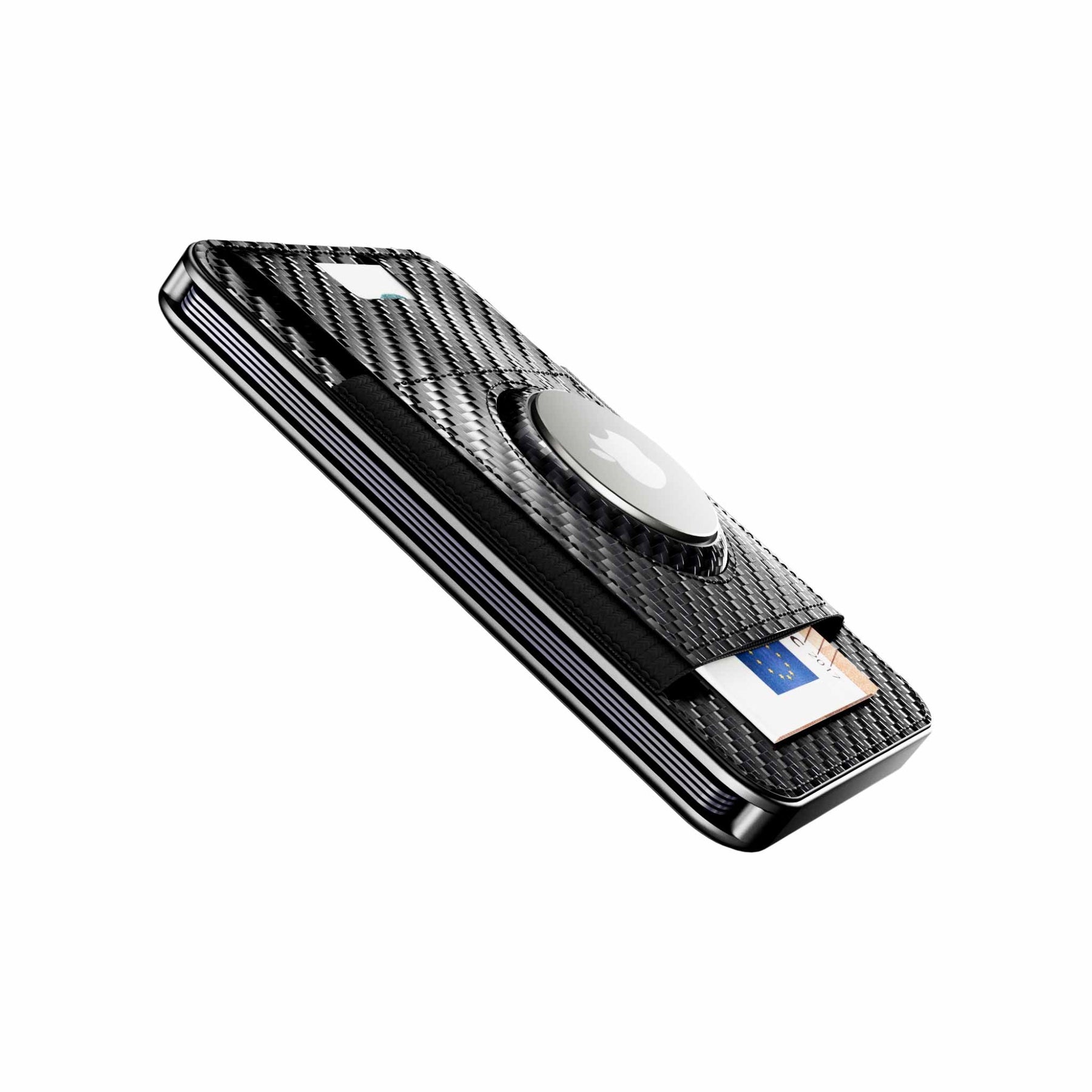 MOERO | M2 PRO AIRTAG CARBON BLACK - Portafoglio MagSafe con scomparto AirTag