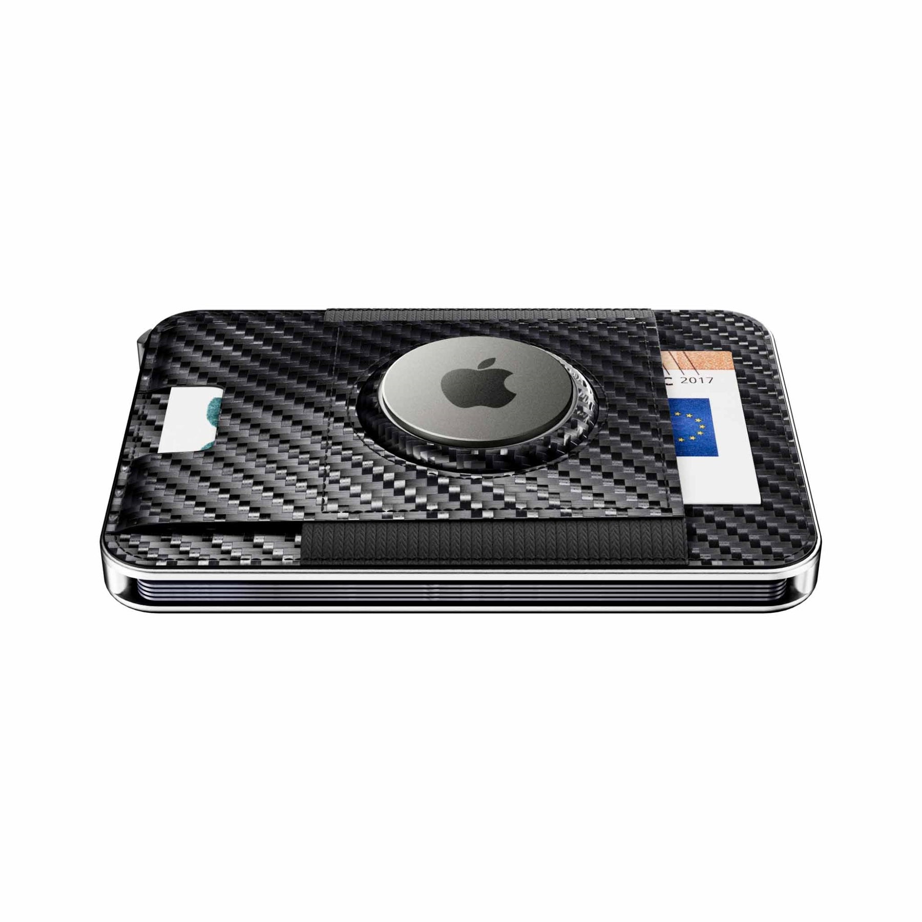 MOERO | M2 PRO AIRTAG CARBON BLACK - Portafoglio MagSafe con scomparto AirTag