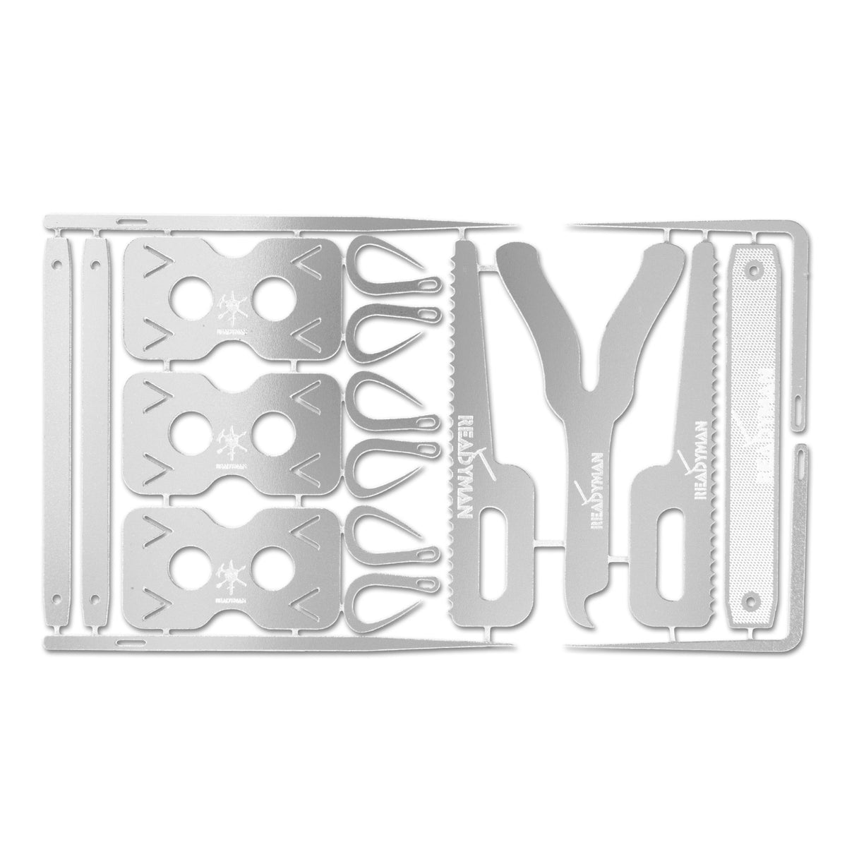 Card READYMAN Medical con strumenti medici compatti in metallo per pronto soccorso e sopravvivenza, kit tascabile su Backpacco.it