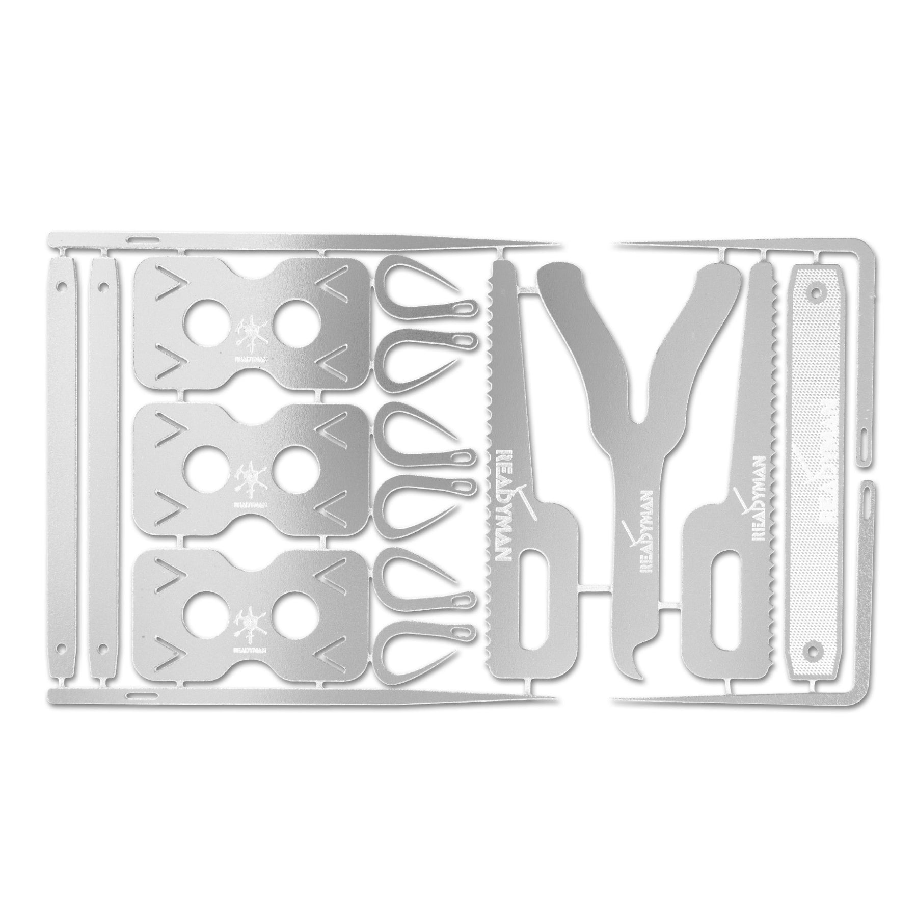 Card READYMAN Medical con strumenti medici compatti in metallo per pronto soccorso e sopravvivenza, kit tascabile su Backpacco.it