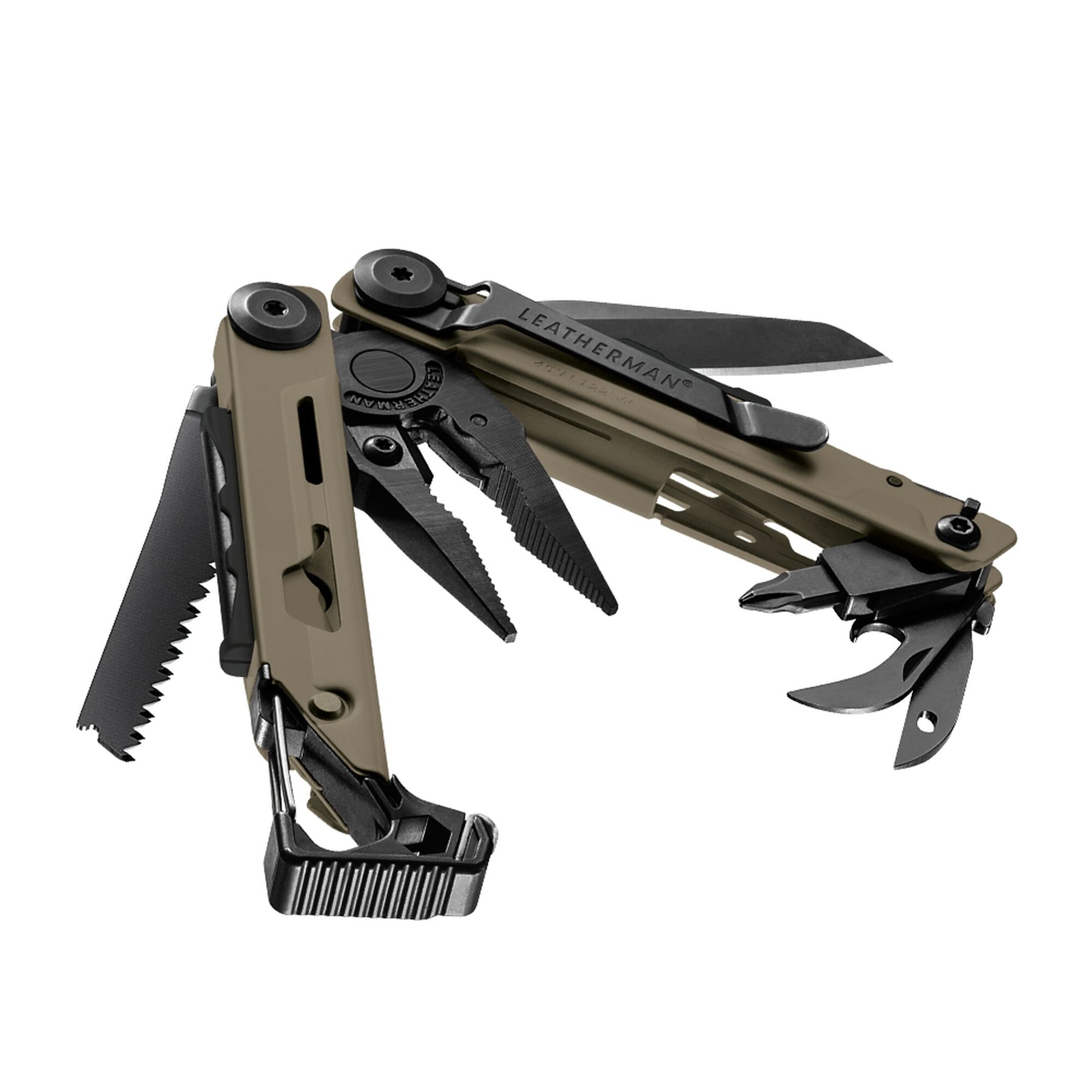 Leatherman Signal Granito aperto con strumenti e pinza in vista