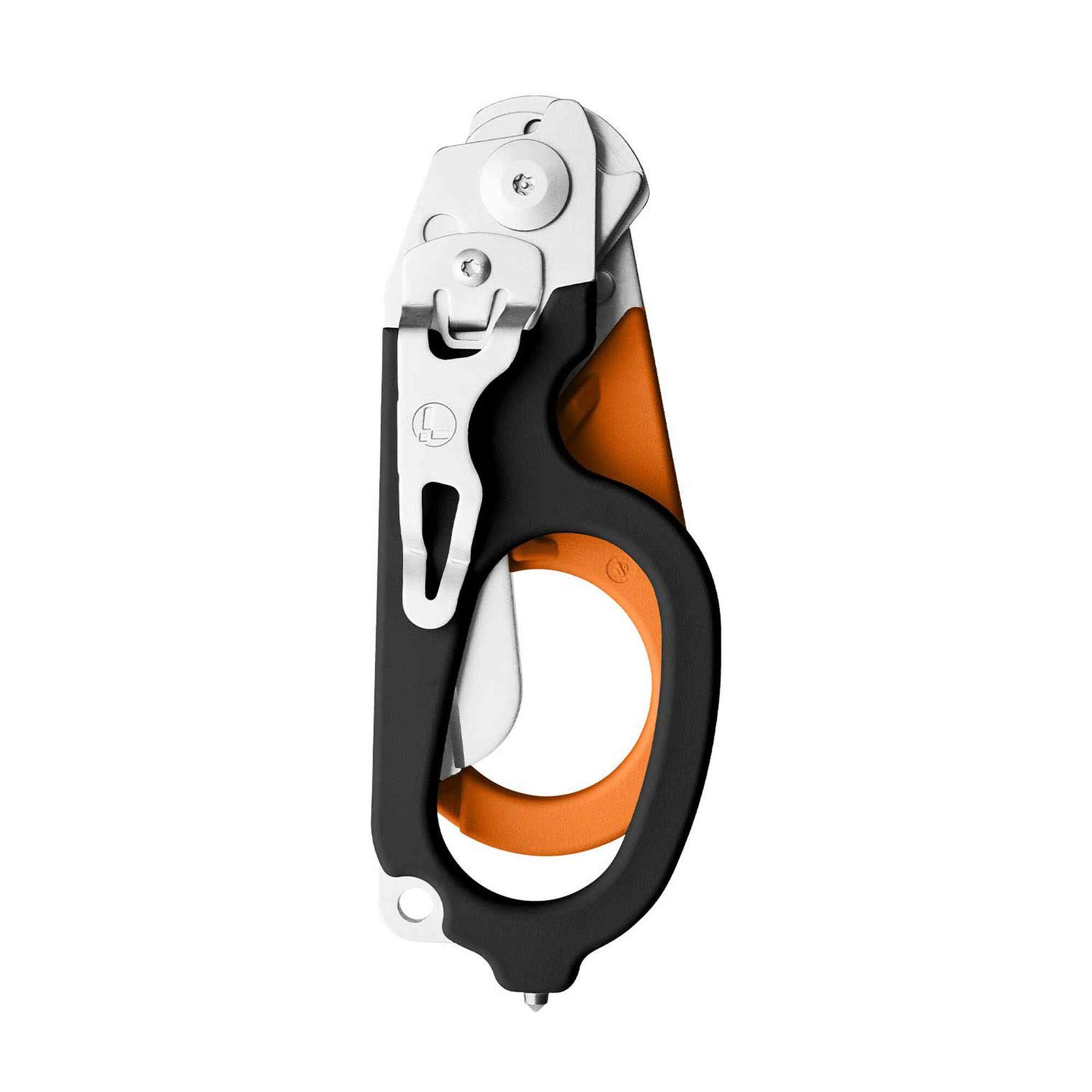 Forbice leatherman raptor response nera e arancione chiusa lato clip
