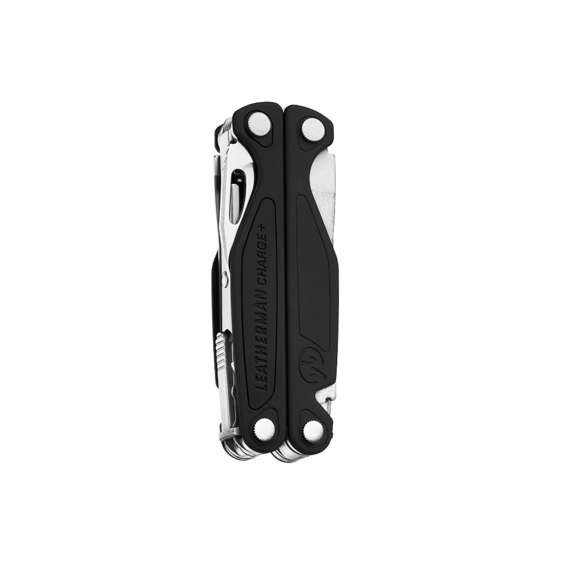 Leatherman Charge Plus con guancette in alluminio anodizzato nere chiuso lato A