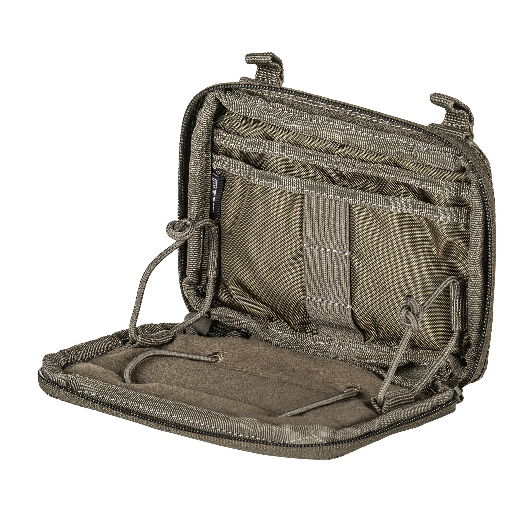 Flex Admin Pouch verde  (ranger green) di 5.11 - vista aperta inclinata